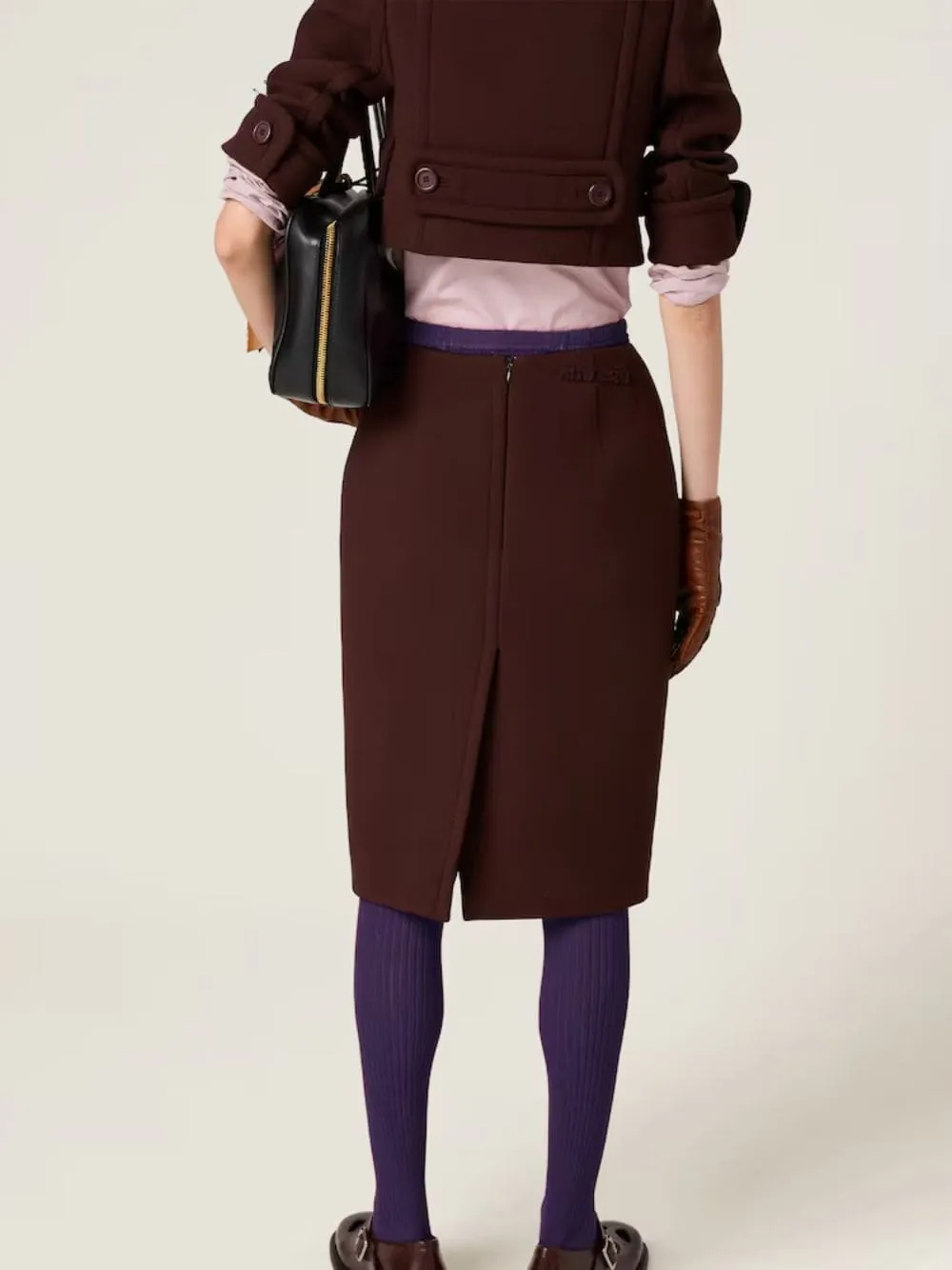 Cocoa Brown Pencil Skirt