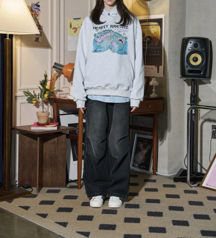 COMPAGNO  |[COMPAGNO]★BORA BEAR SNAP HEAVY HOODIE