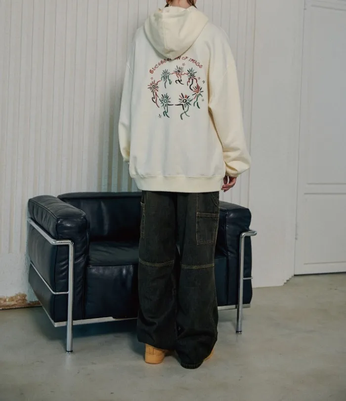 COMPAGNO  |[COMPAGNO]★HAND IN HAND EMBROIDERED HOODIE