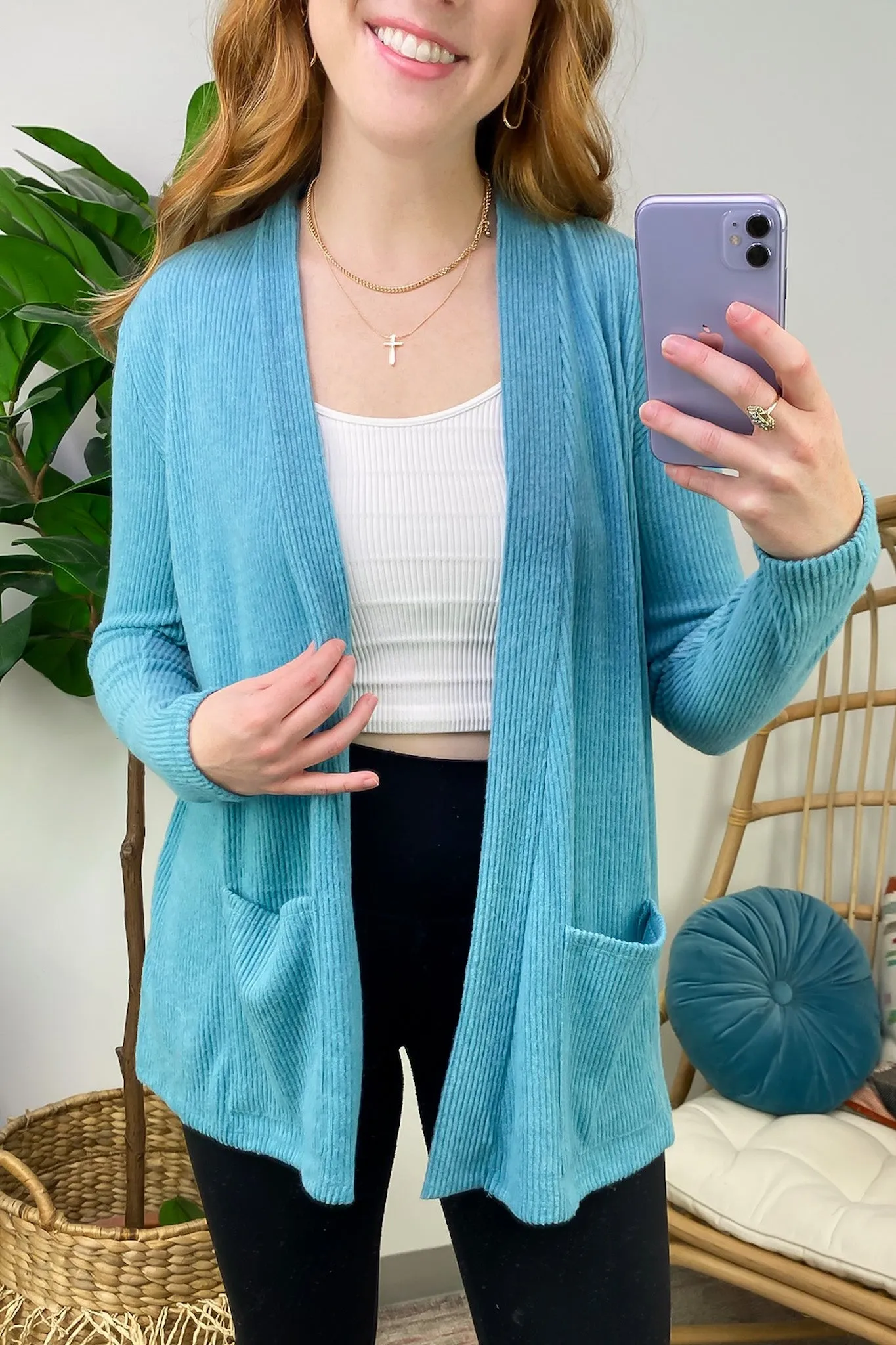 Cozy Simplicity Ribbed Knit Pocket Cardigan - FINAL SALE