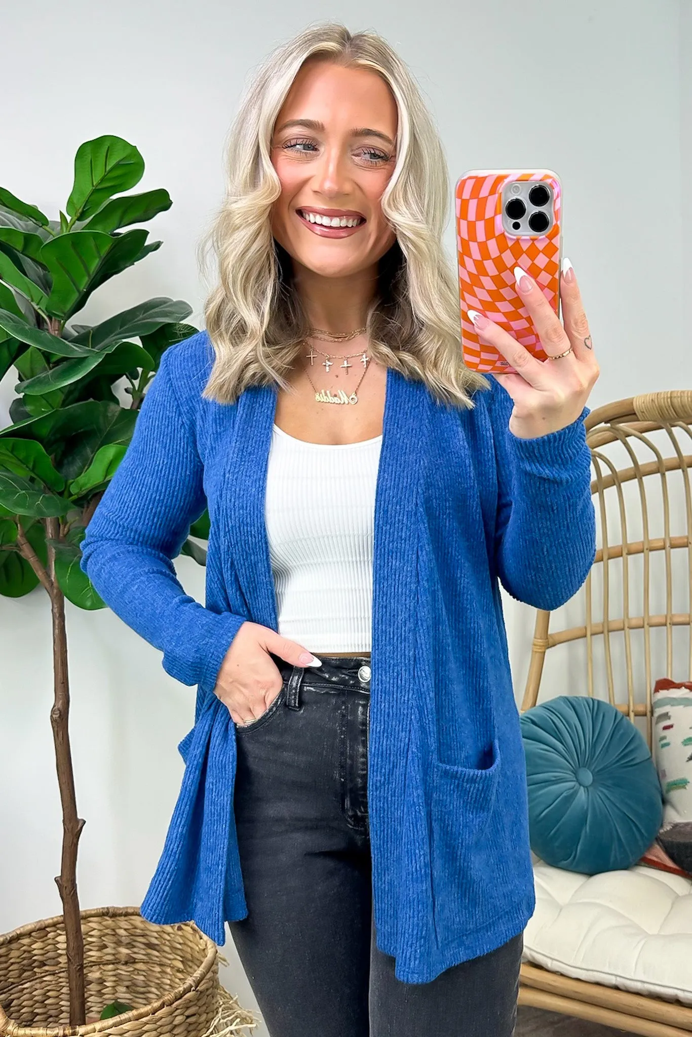 Cozy Simplicity Ribbed Knit Pocket Cardigan - FINAL SALE