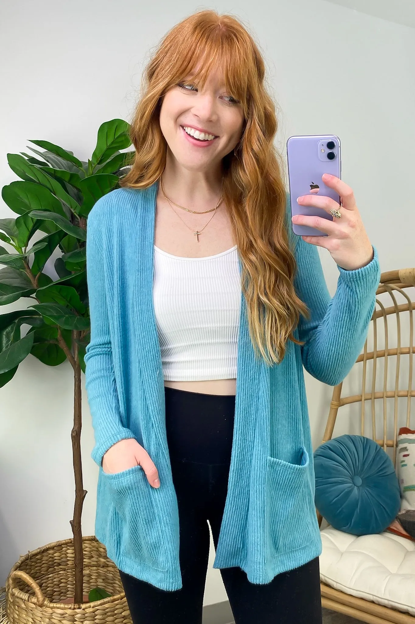 Cozy Simplicity Ribbed Knit Pocket Cardigan - FINAL SALE