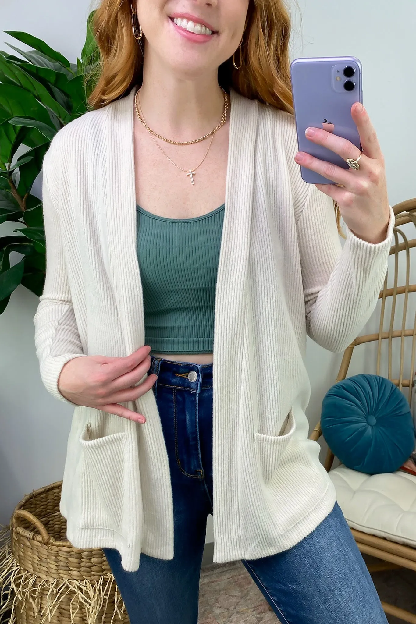 Cozy Simplicity Ribbed Knit Pocket Cardigan - FINAL SALE