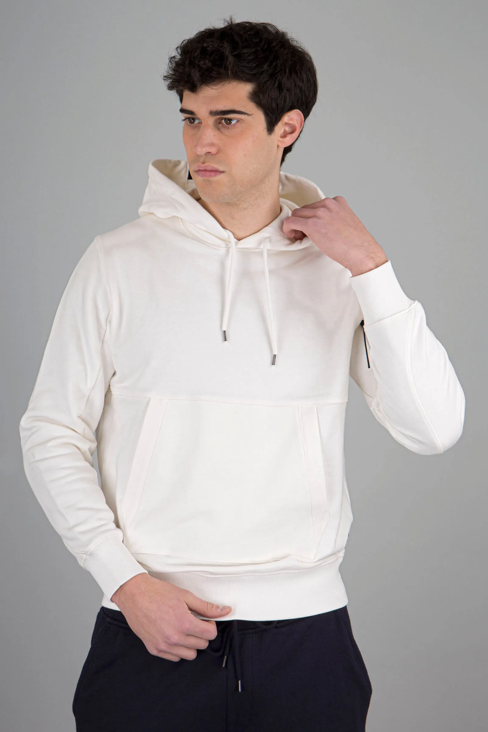 C.p. Company Felpa Diagonal Raised Hoodie Bianco Uomo