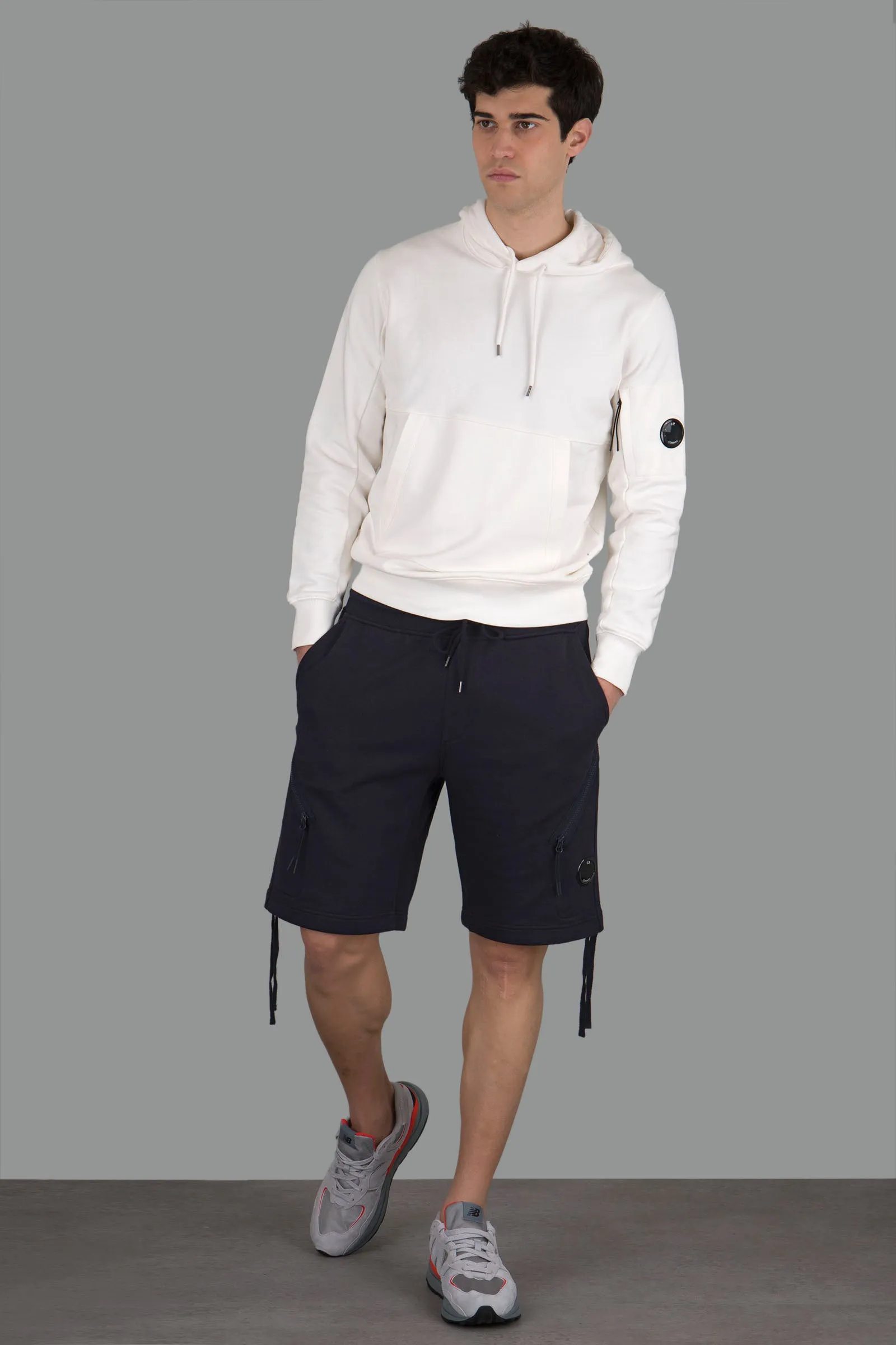 C.p. Company Felpa Diagonal Raised Hoodie Bianco Uomo