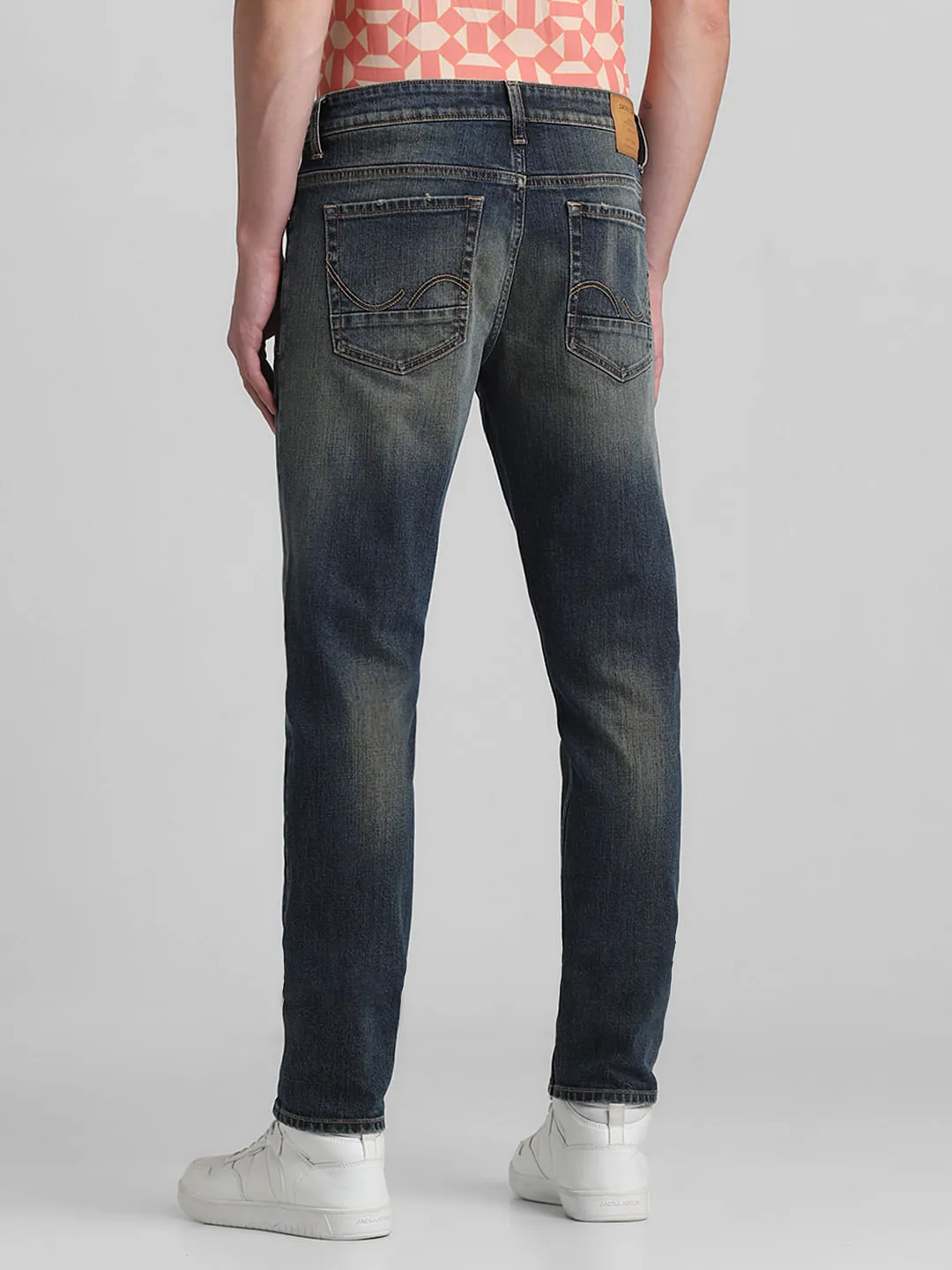 Dark Blue Low Rise Distressed Slim Fit Jeans