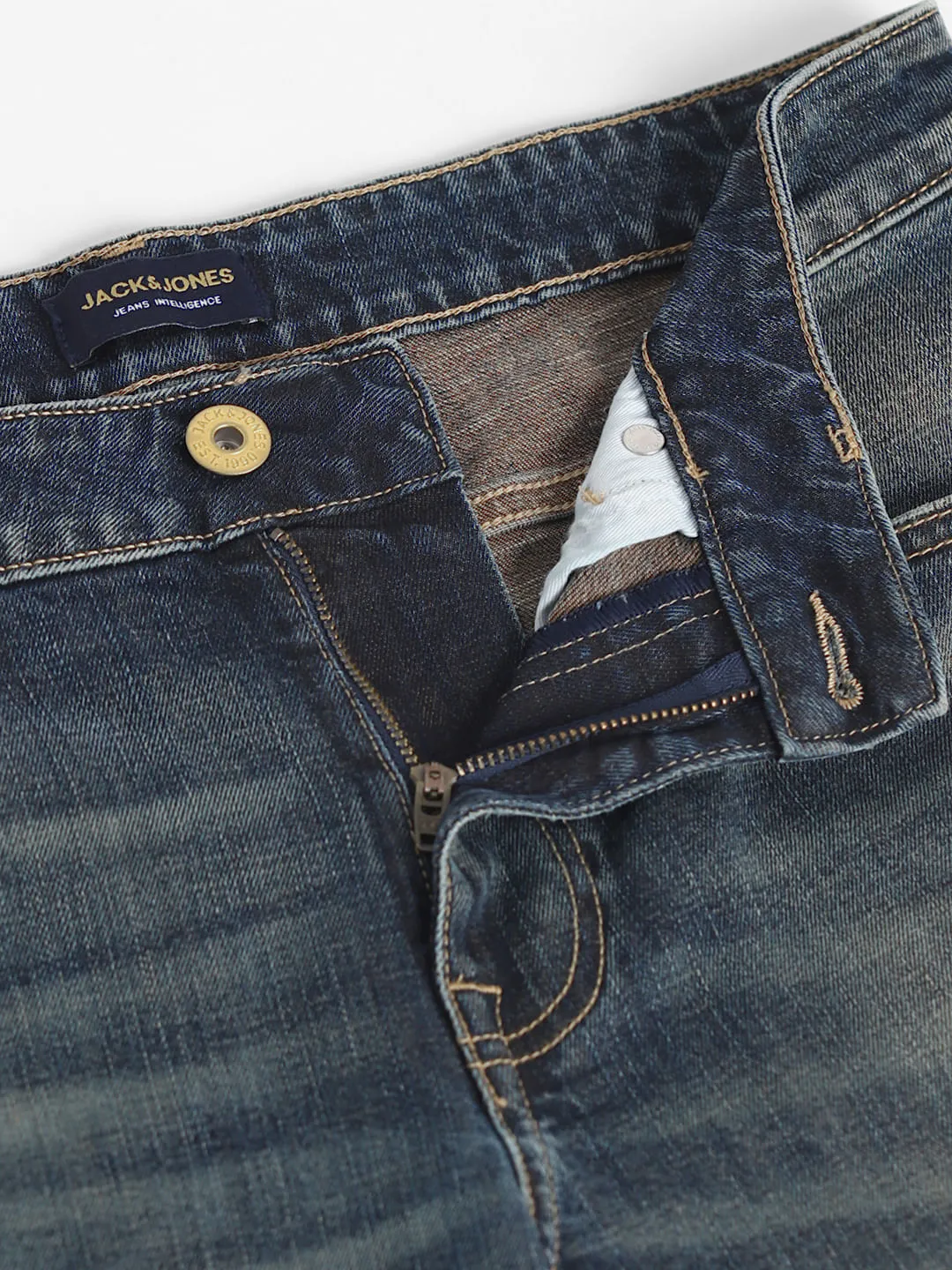 Dark Blue Low Rise Distressed Slim Fit Jeans