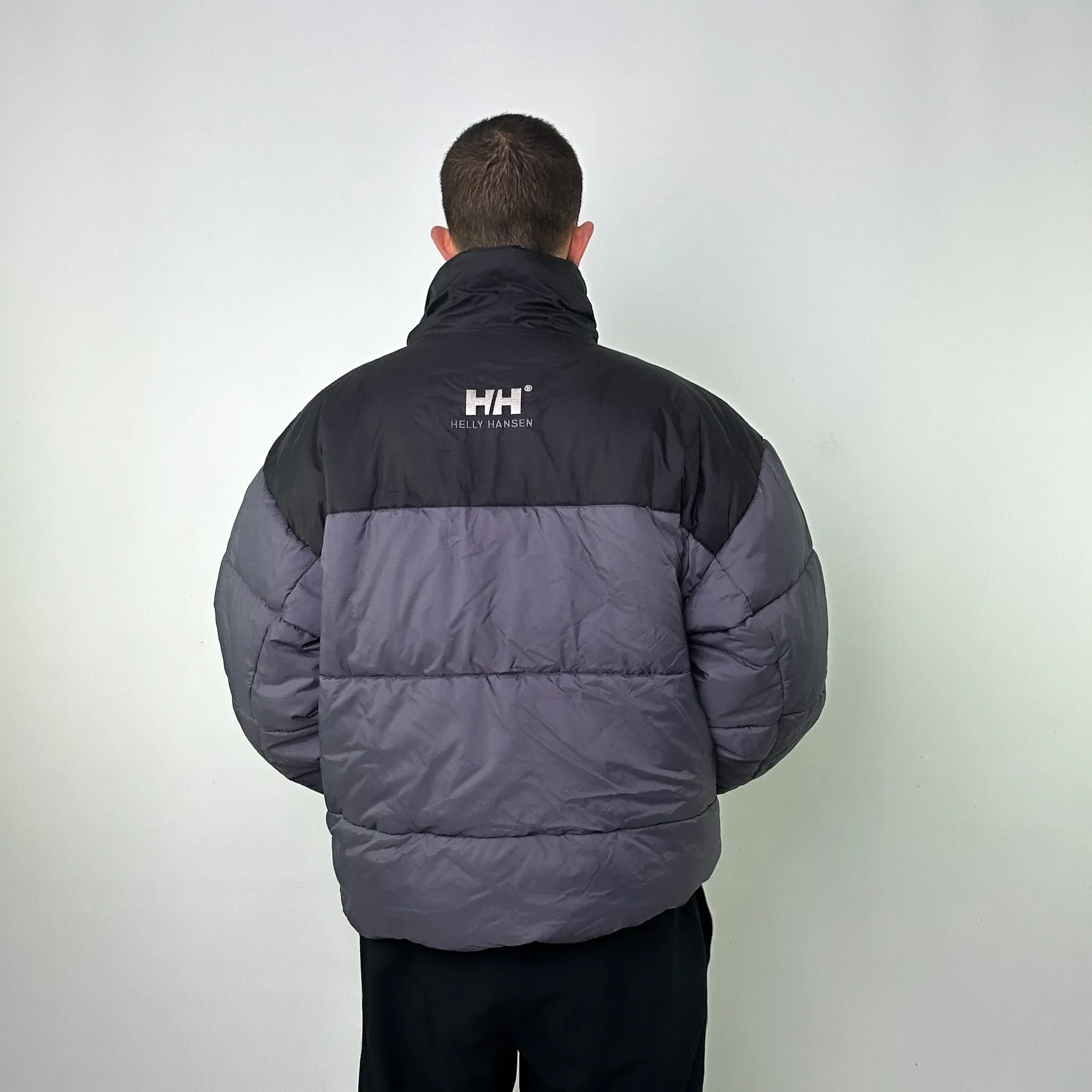 Dark Grey 90s Helly Hansen Puffer Jacket Coat (XL)