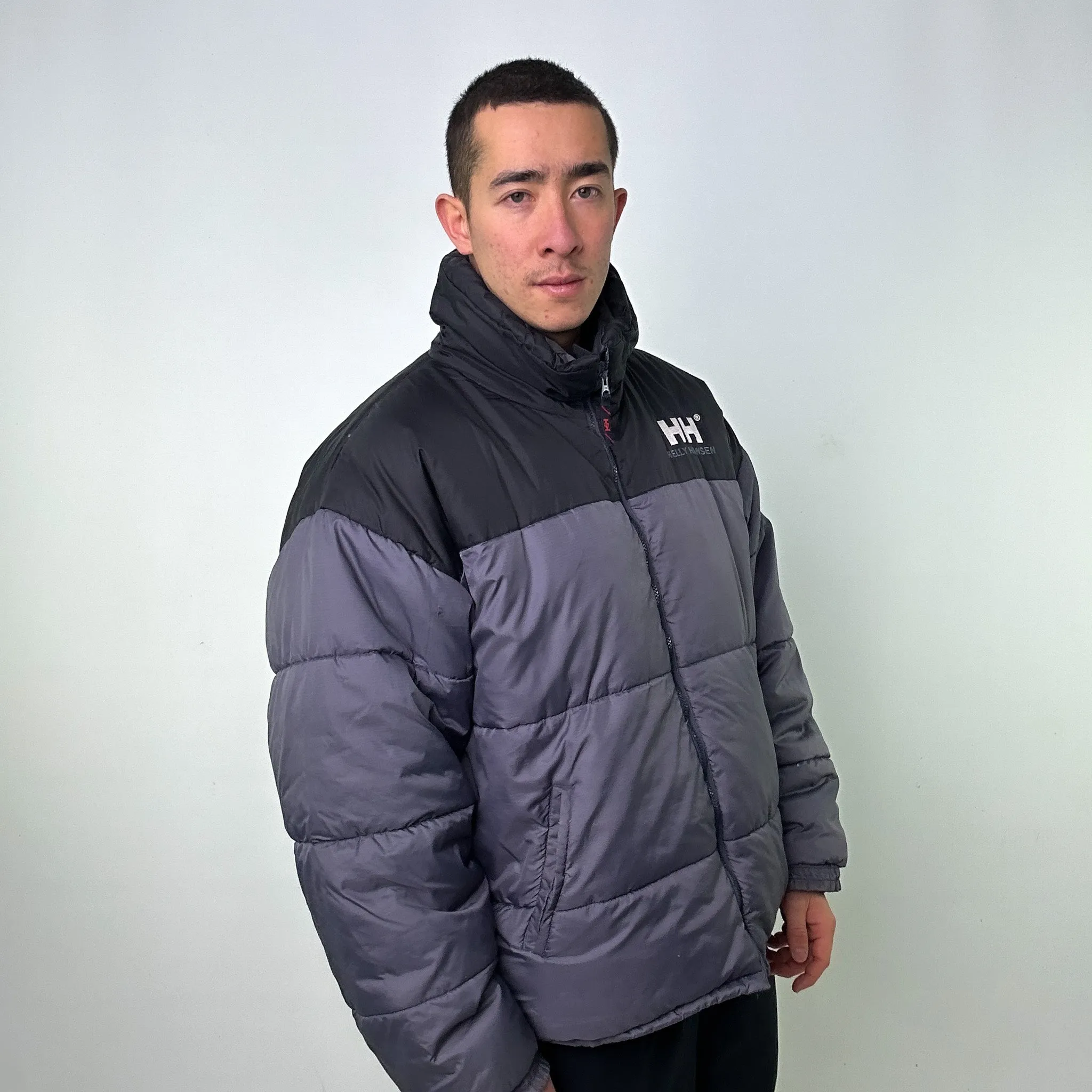 Dark Grey 90s Helly Hansen Puffer Jacket Coat (XL)