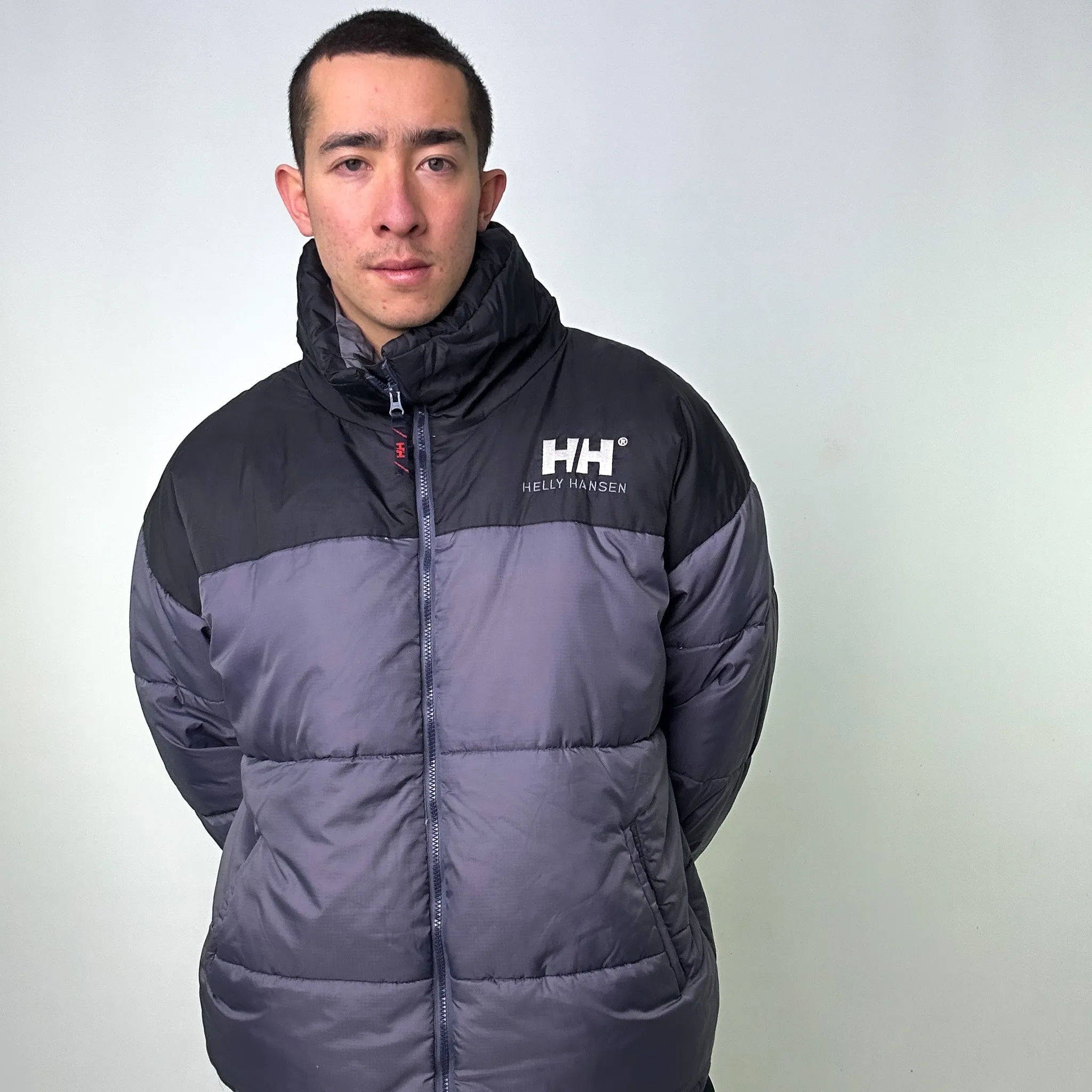 Dark Grey 90s Helly Hansen Puffer Jacket Coat (XL)