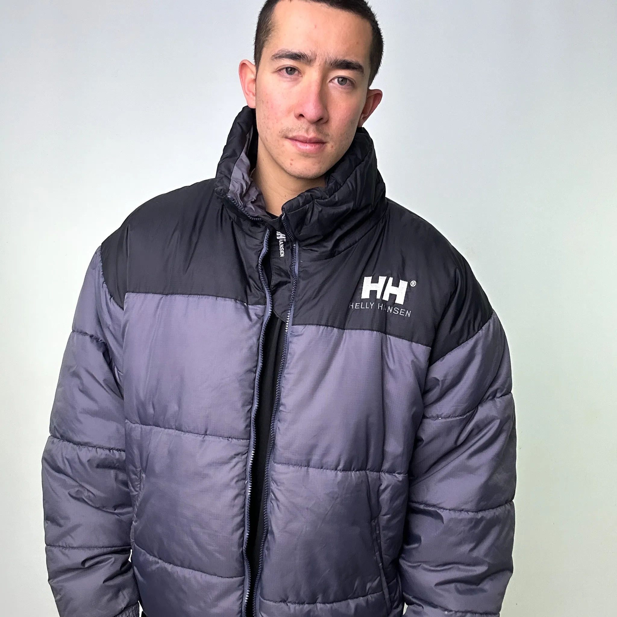 Dark Grey 90s Helly Hansen Puffer Jacket Coat (XL)