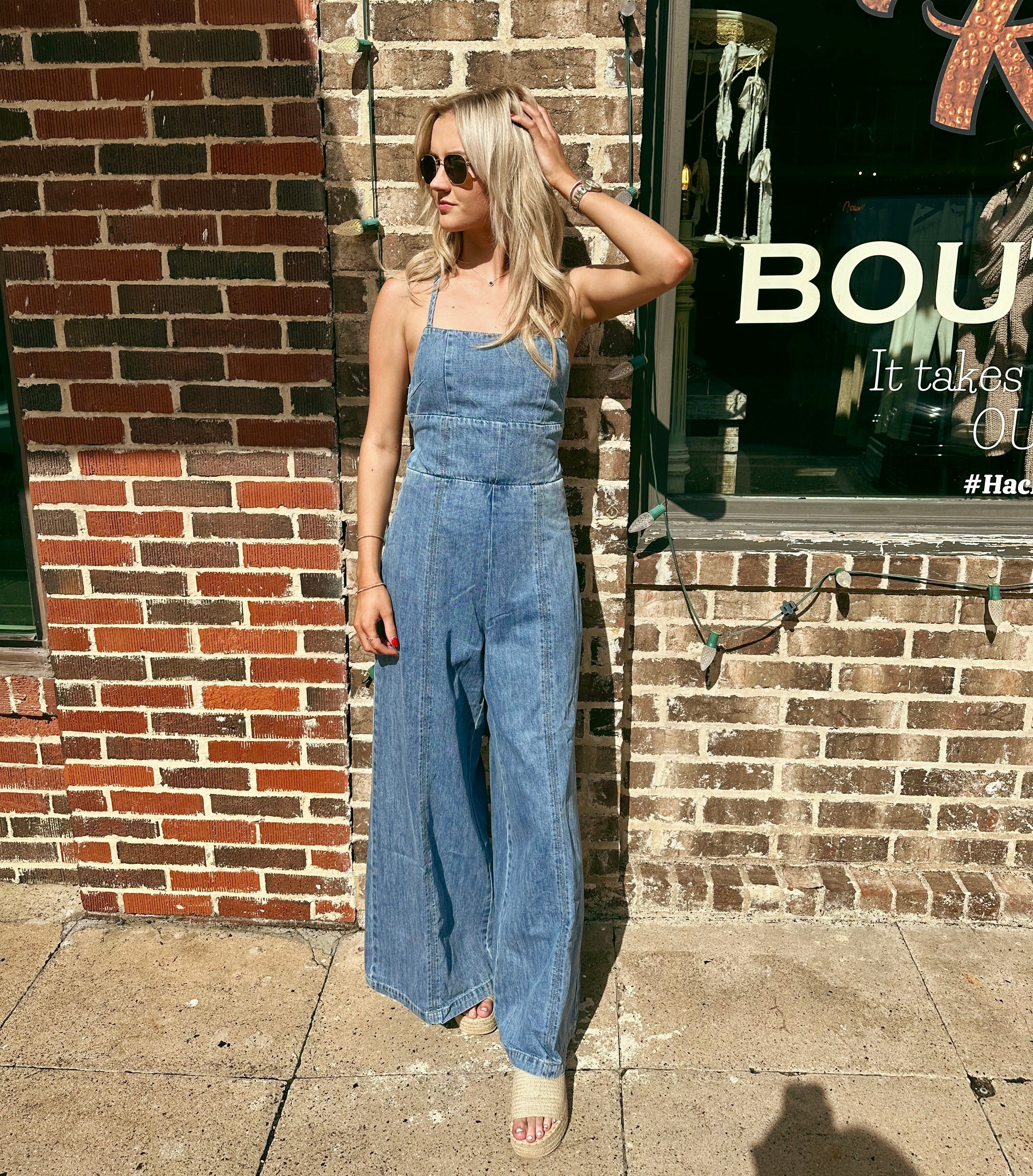 Dazed in Denim Romper