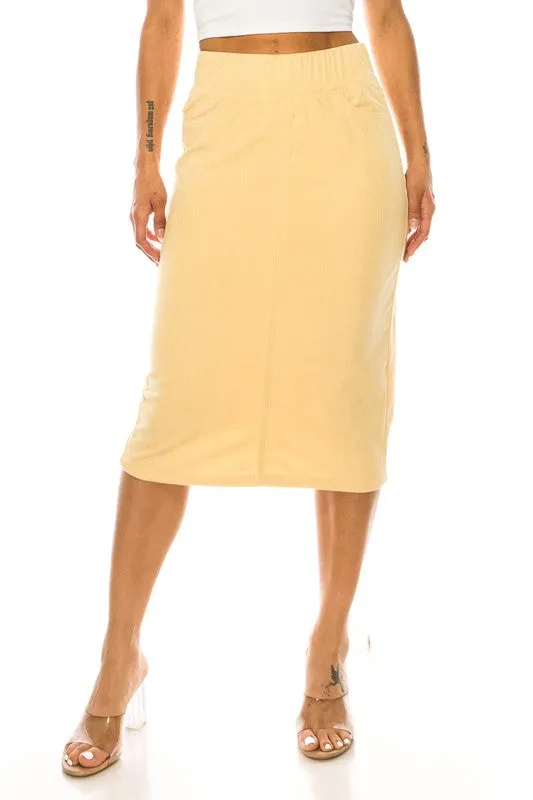 Debbie Style Corduroy Skirt- Honey