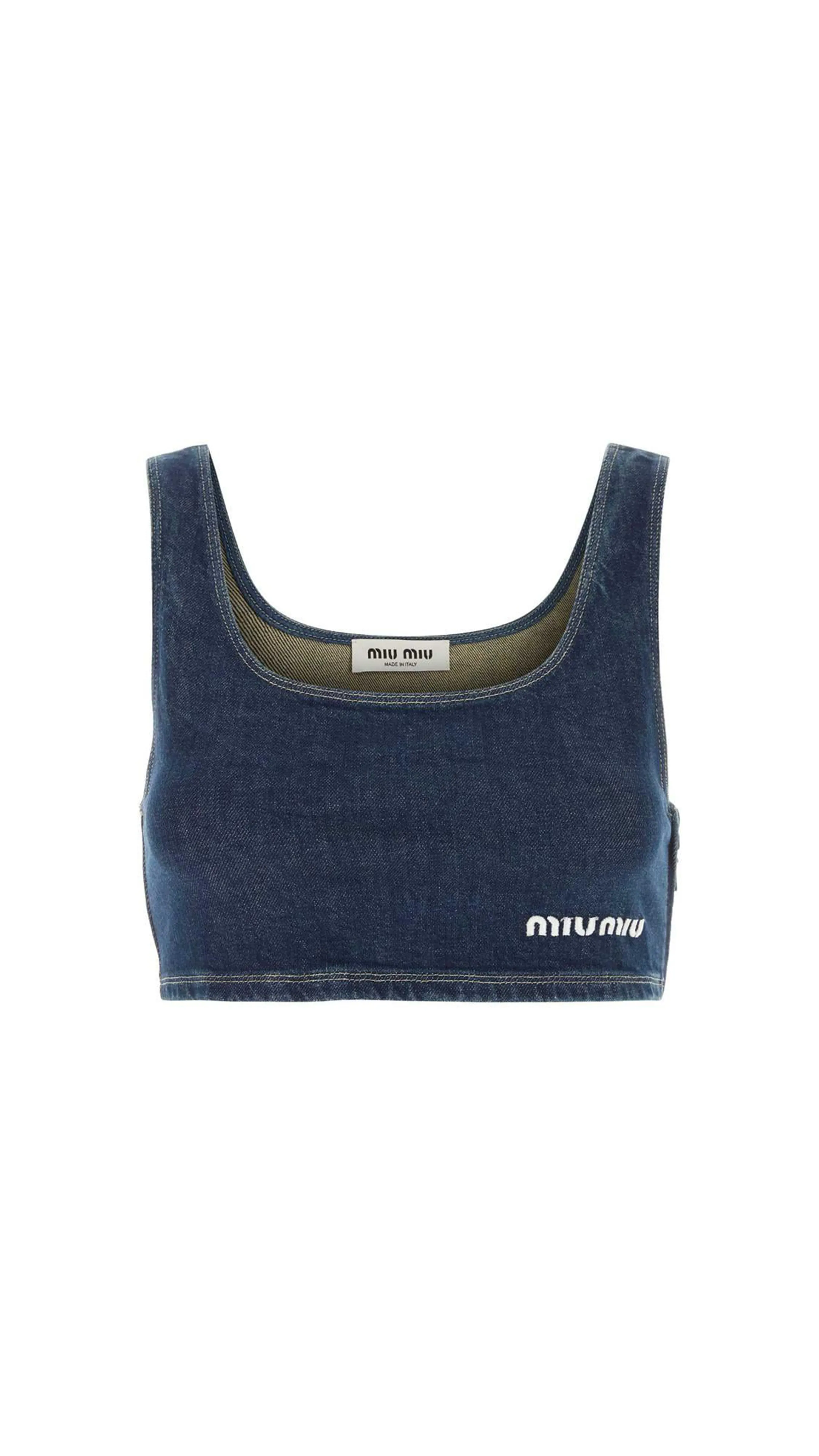 Denim Logo Top - Medium Blue