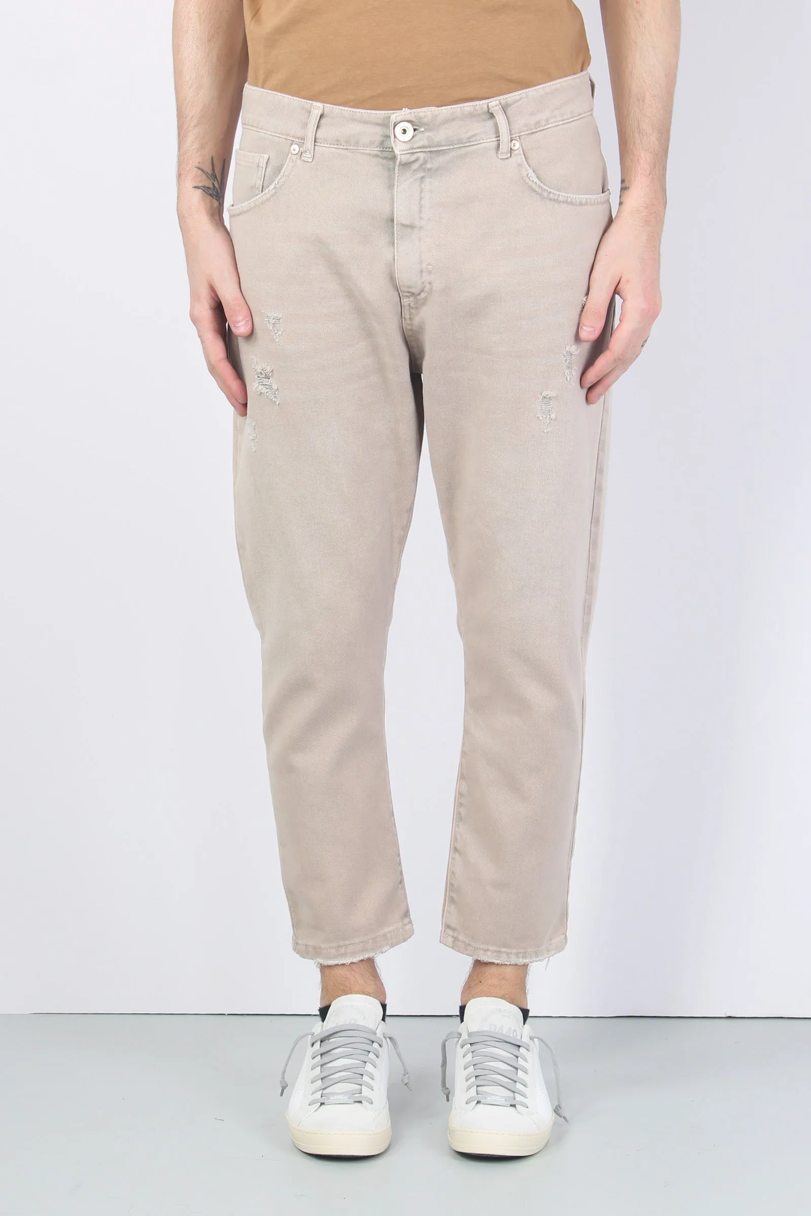 Denim Micro Rotture Beige