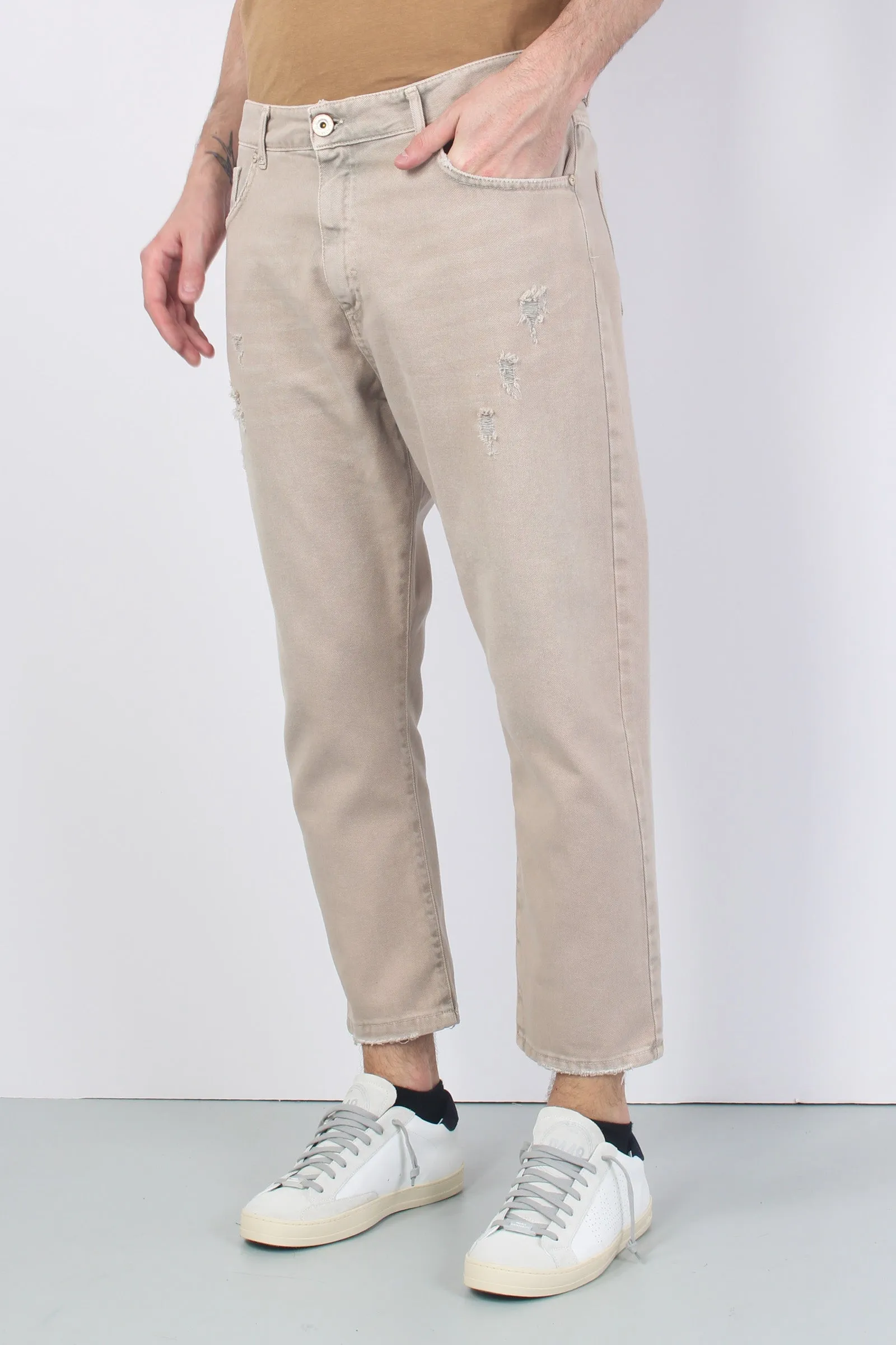 Denim Micro Rotture Beige