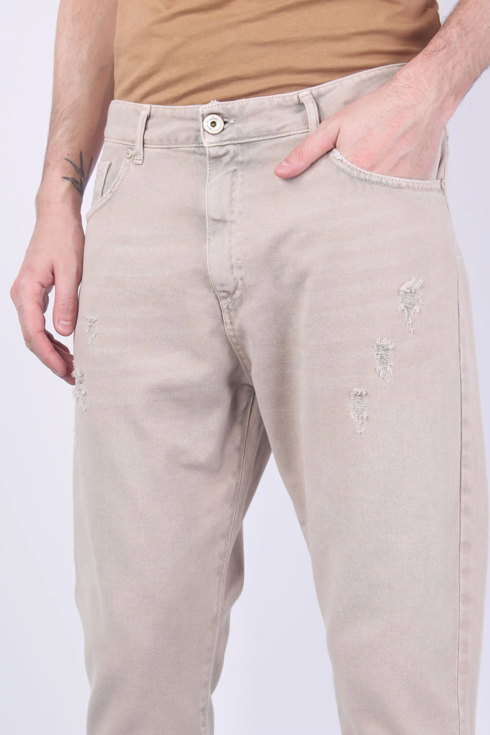 Denim Micro Rotture Beige