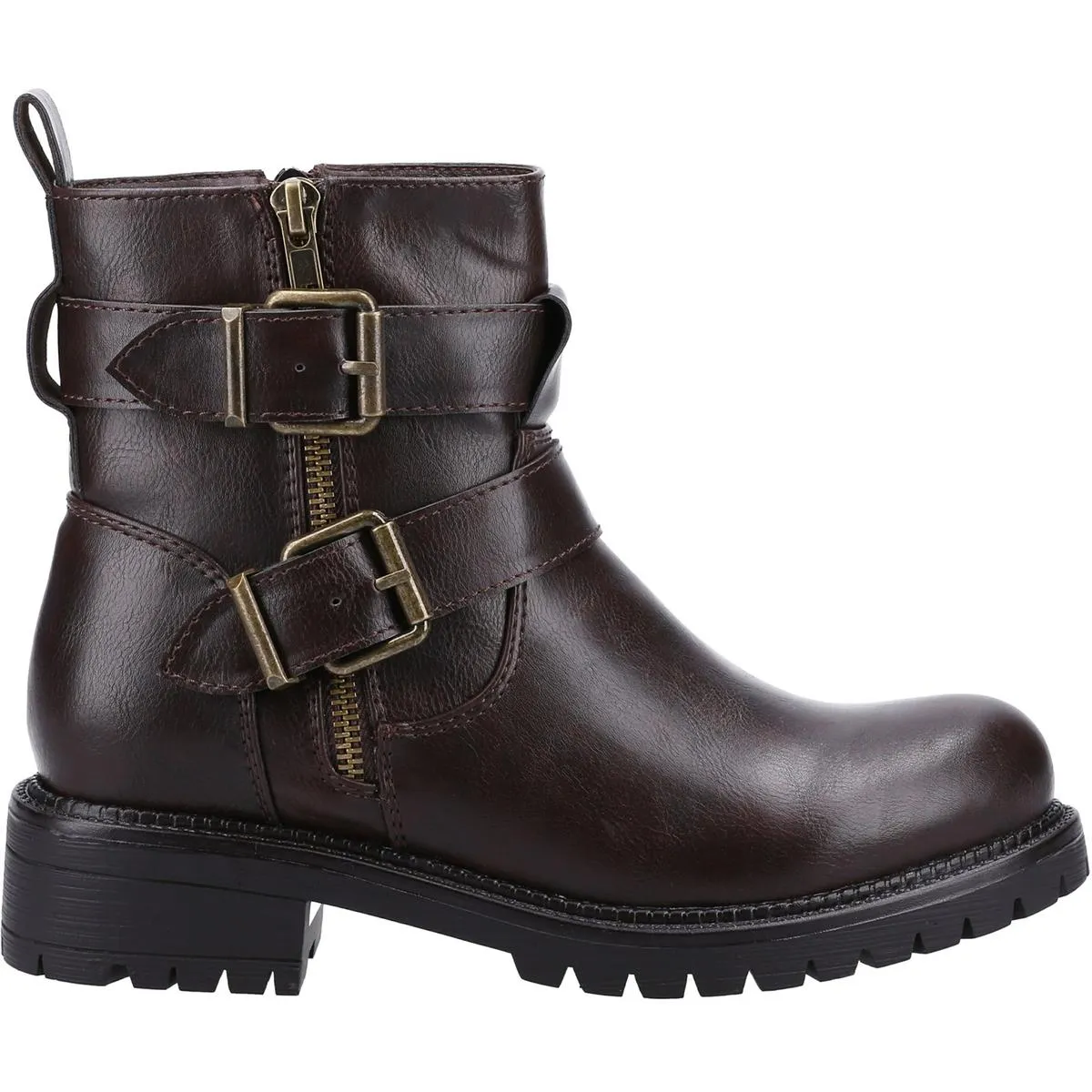 Divaz Sarah Zip Up Boot Brown