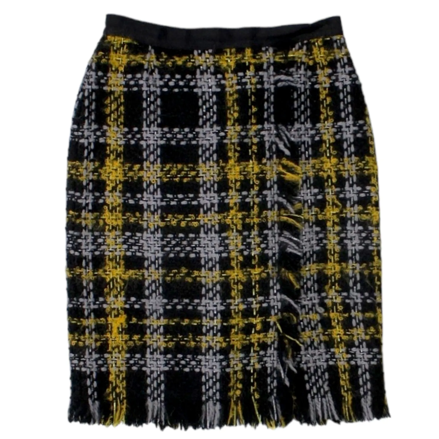 Erdem X H&M Black Metallic Check Skirt