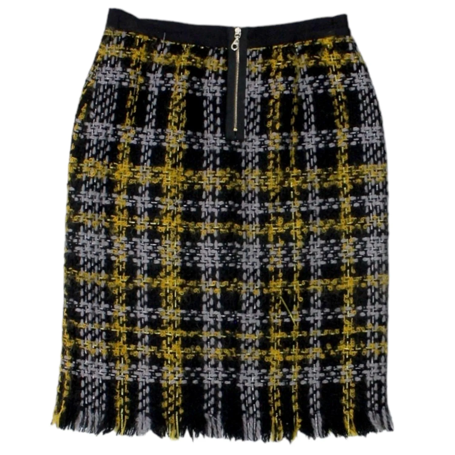 Erdem X H&M Black Metallic Check Skirt