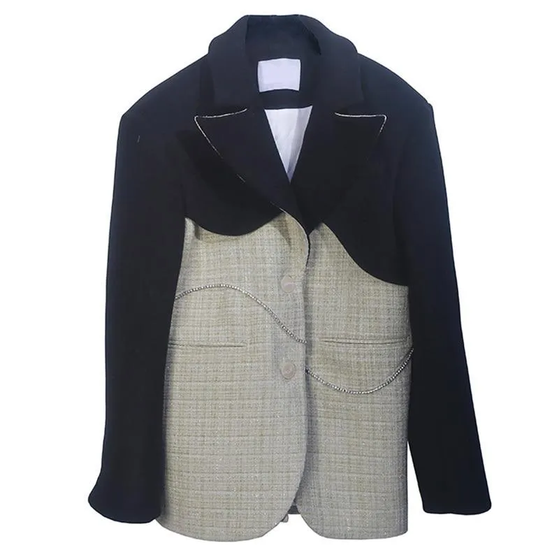 Eryu Notched Collar Long Sleeve Jacket