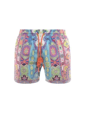 Etro Abstract-Print Drawstring Swim Shorts