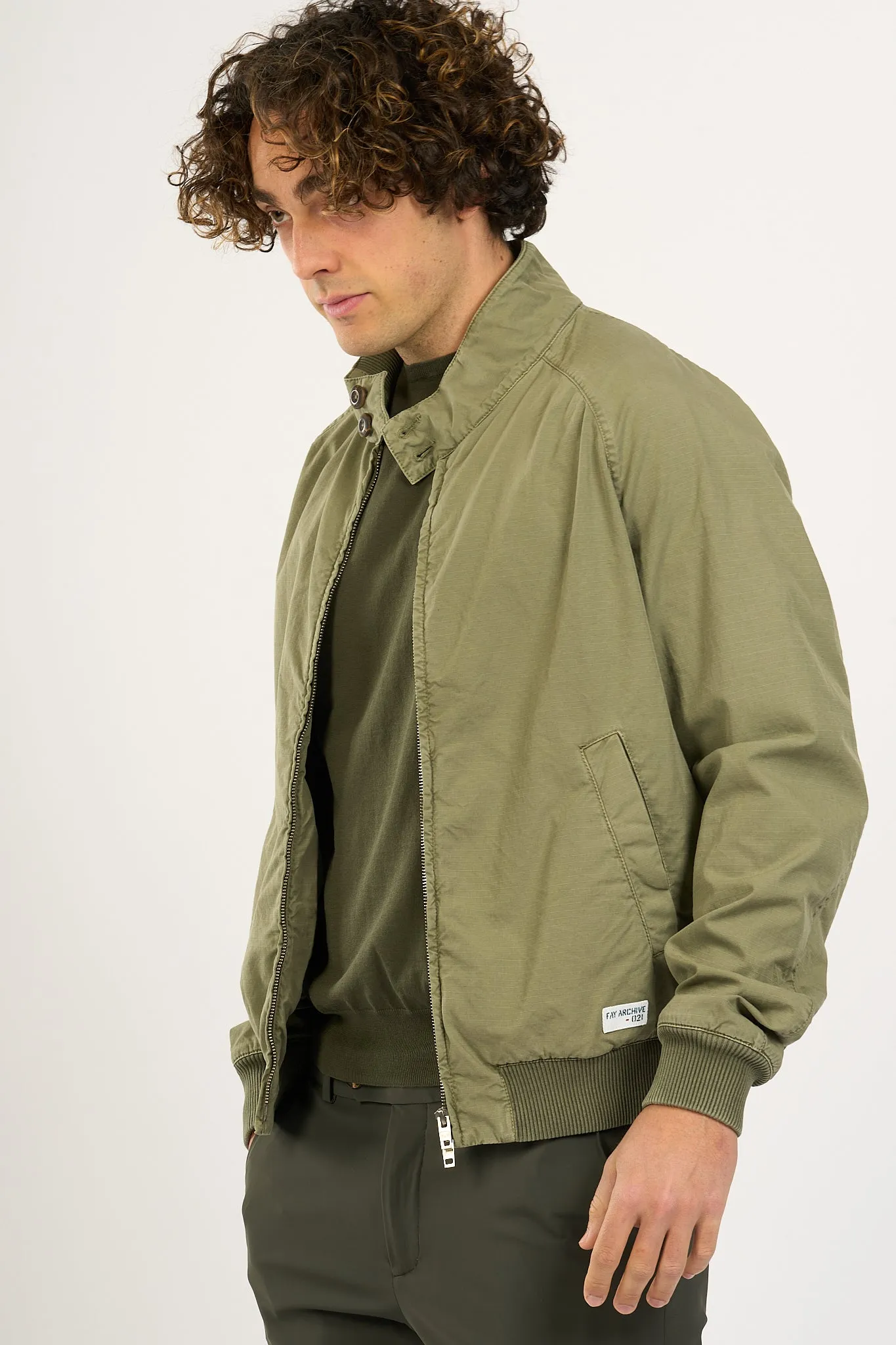 Fay Bomber Archive Verde Khaki Uomo