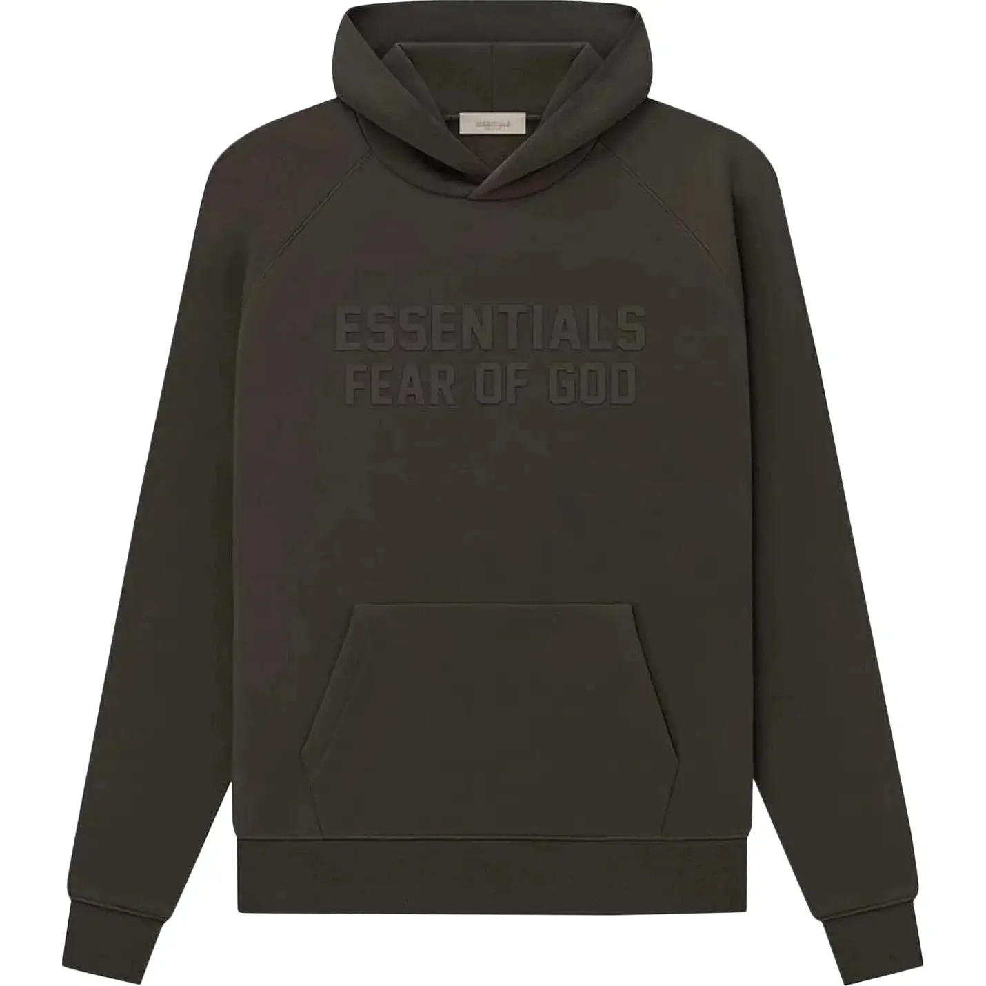 Fear Of God Essentials Waffle Raglan Hoodie 'Off Black'