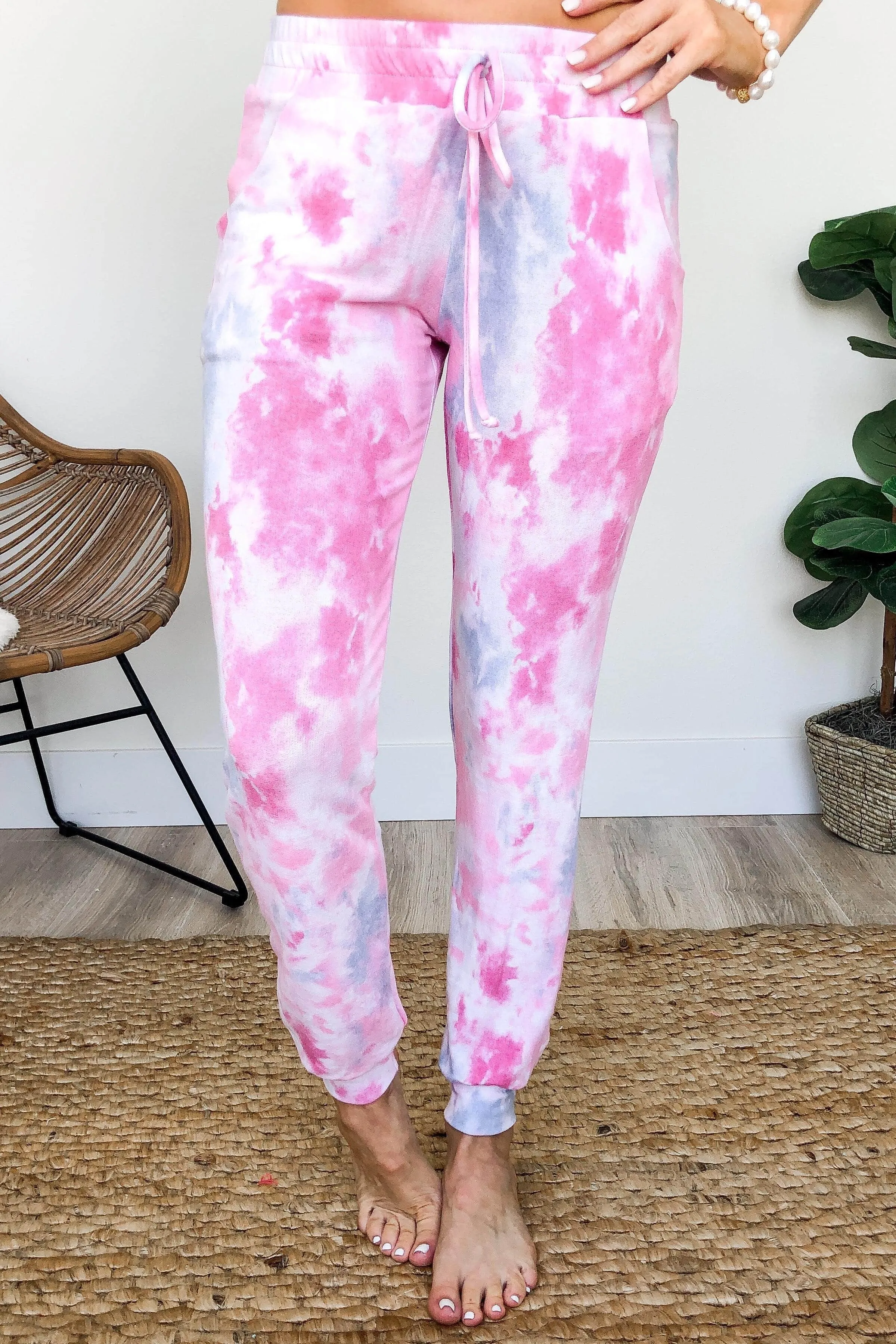 Feels Like Sunday Pink Tie Dye Lounge Pants