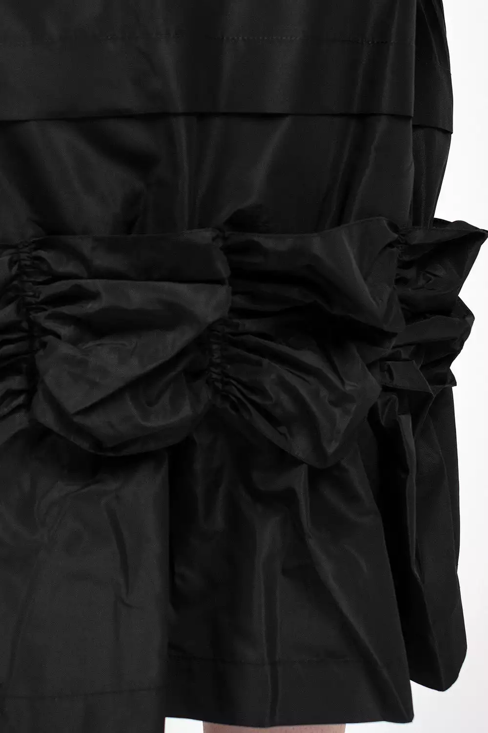 Fishtail Skirt Gathered Ribbon Black