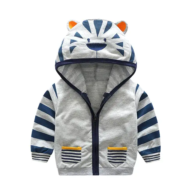 Fox or Zebra Hooded Zip Front Sweatshirt Toddler Boy or Girl