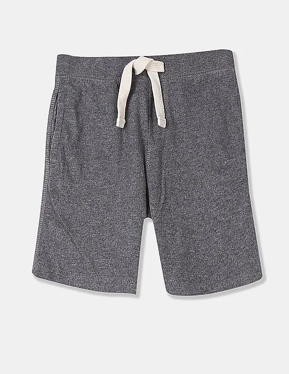 GAP Toddler Boy Grey Drawstring Knitted Jersey Logo Shorts