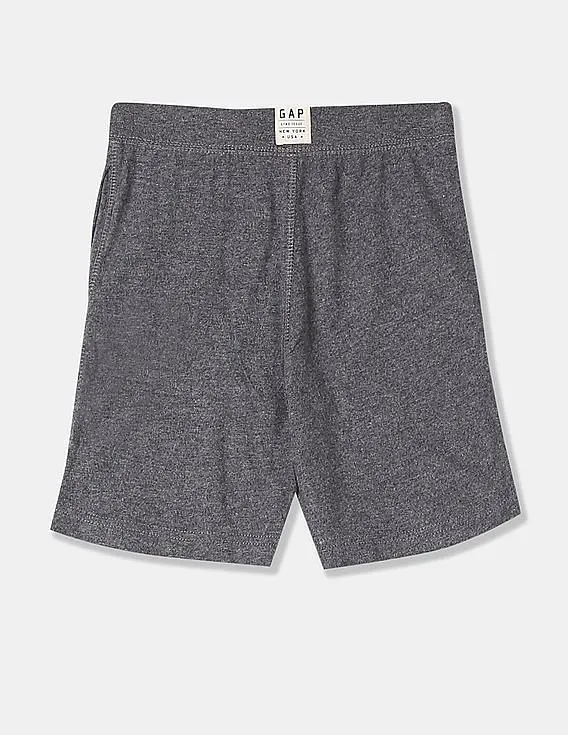 GAP Toddler Boy Grey Drawstring Knitted Jersey Logo Shorts