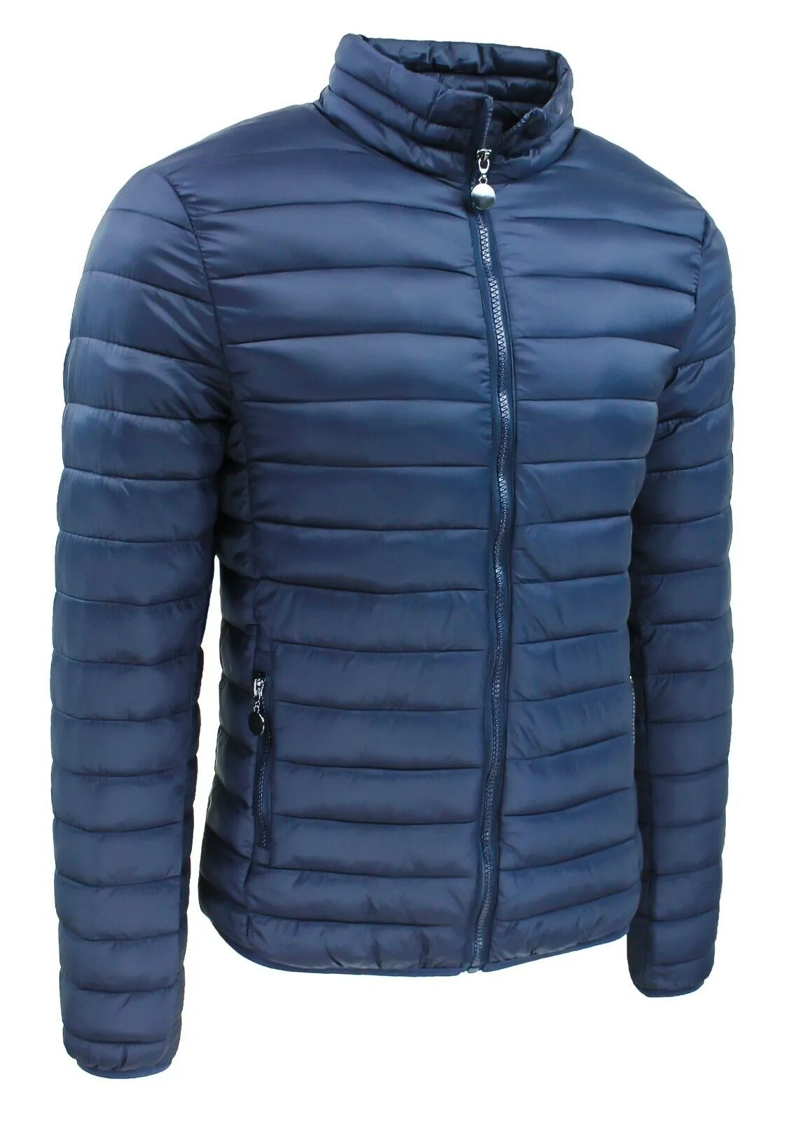 Giubbotto piumino uomo 100 grammi blu casual giacca bomber impermeabile