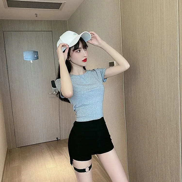 Gothic High Waist Shorts Side Slit