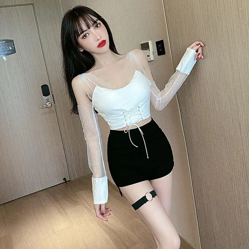 Gothic High Waist Shorts Side Slit