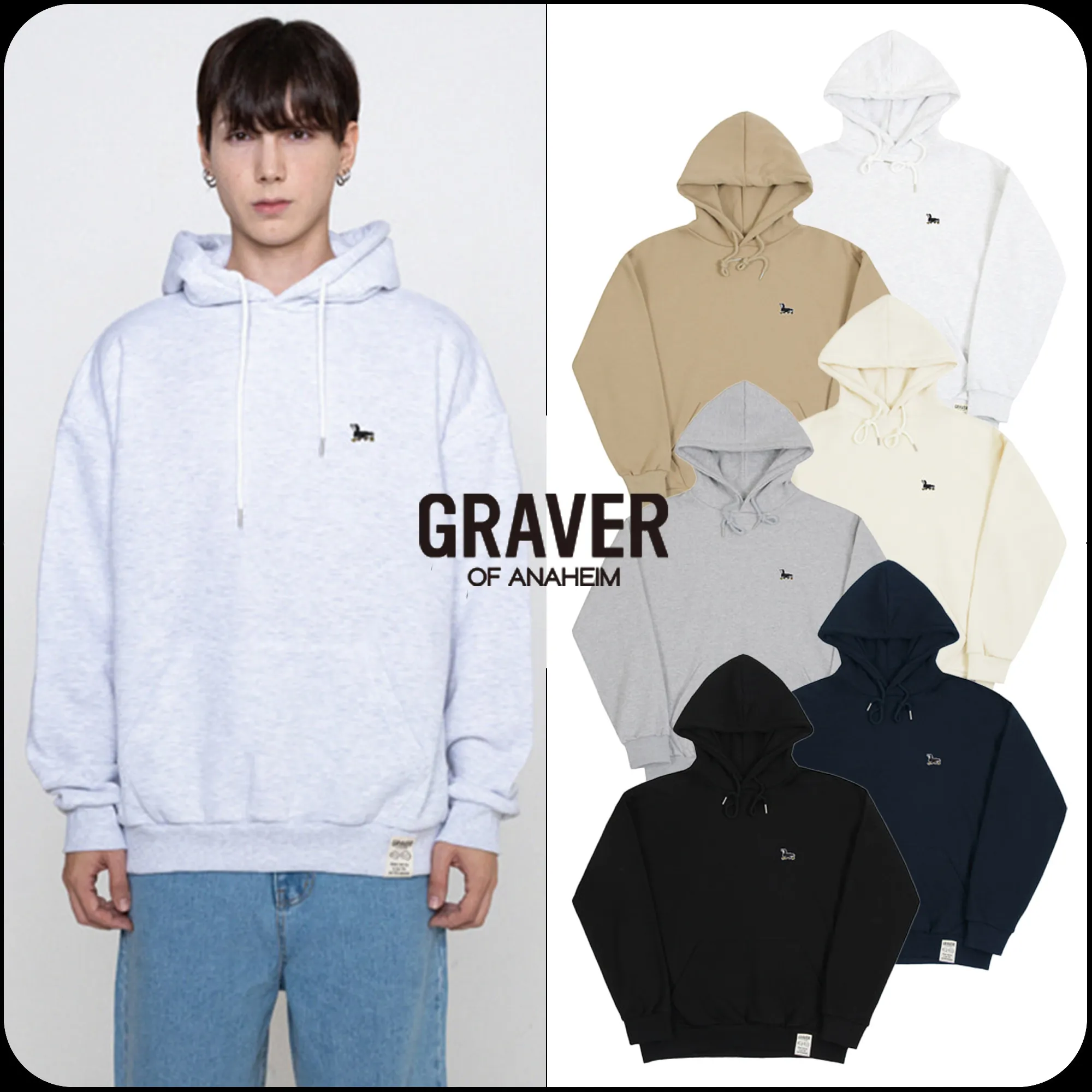 GRAVER  |[GRAVER]★YELLOW BOOTS PUPPY EMBROIDERY HOODIE