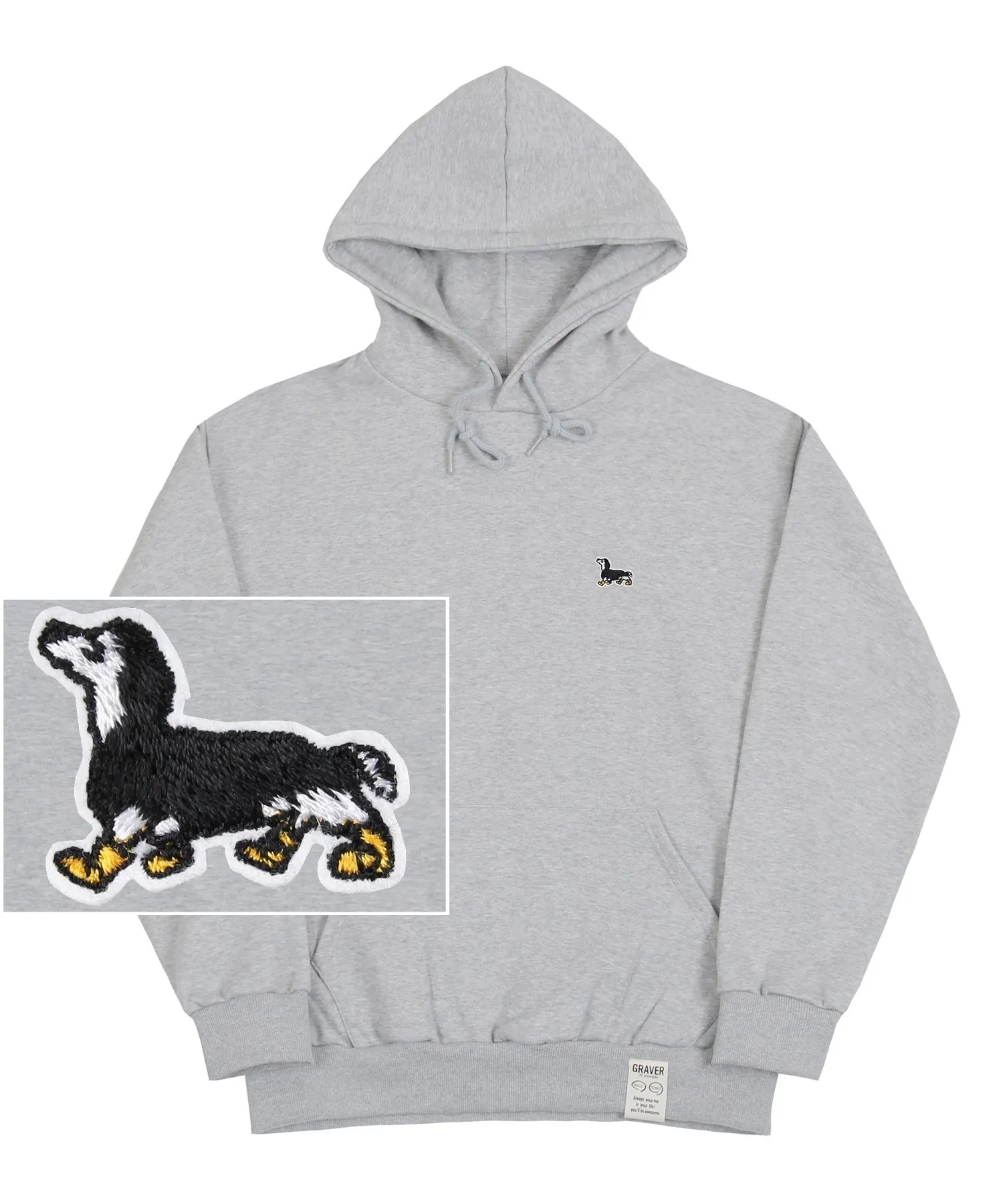 GRAVER  |[GRAVER]★YELLOW BOOTS PUPPY EMBROIDERY HOODIE