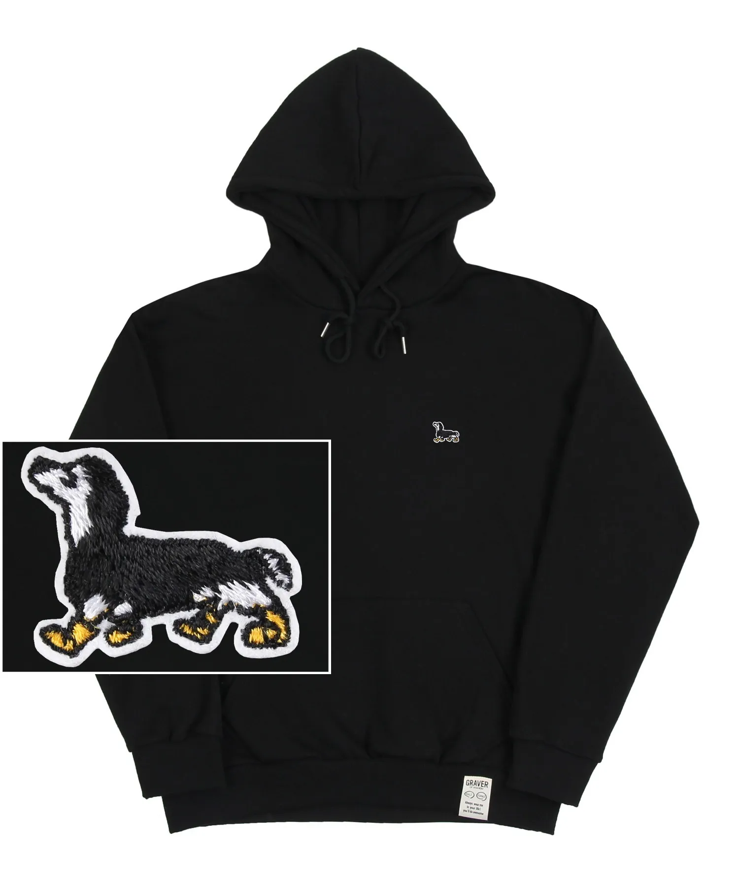 GRAVER  |[GRAVER]★YELLOW BOOTS PUPPY EMBROIDERY HOODIE