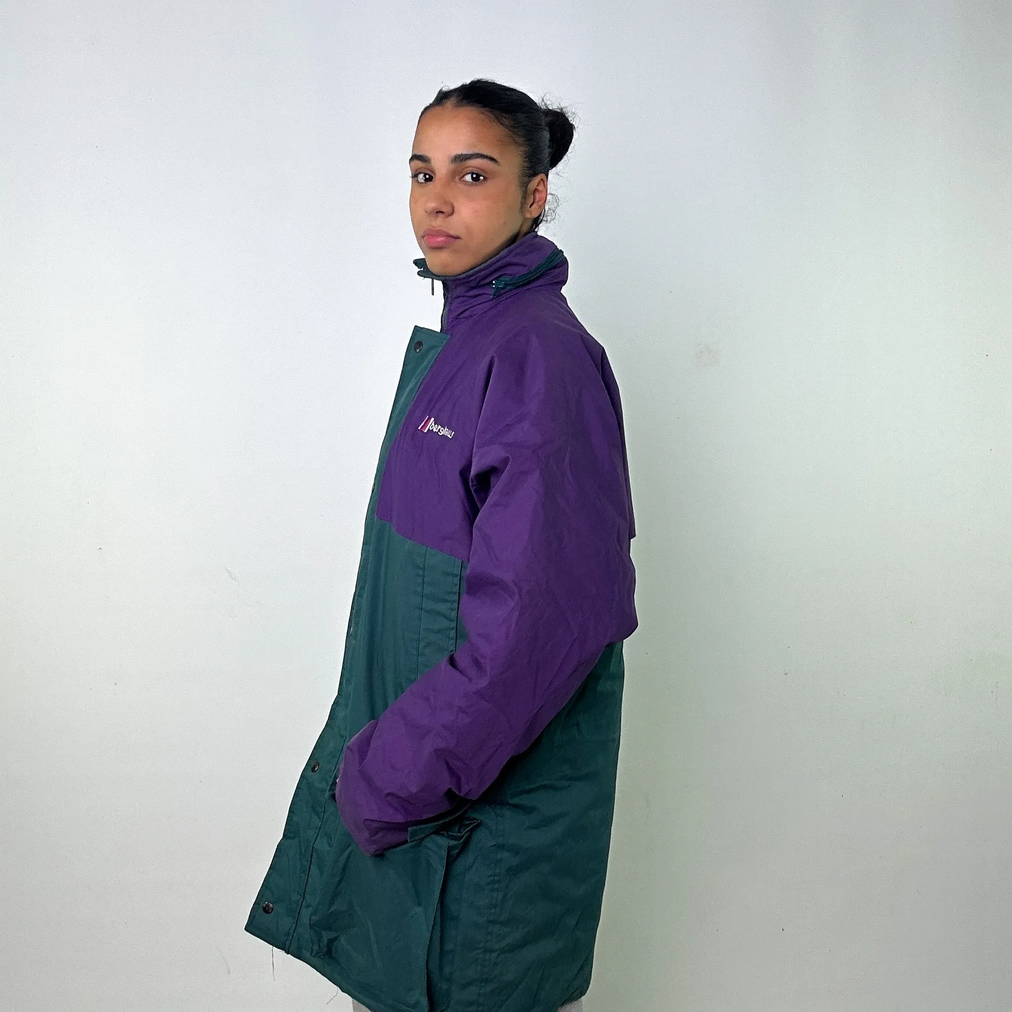 GREEN 90S BERGHAUS PADDED RAIN PUFFER JACKET COAT (