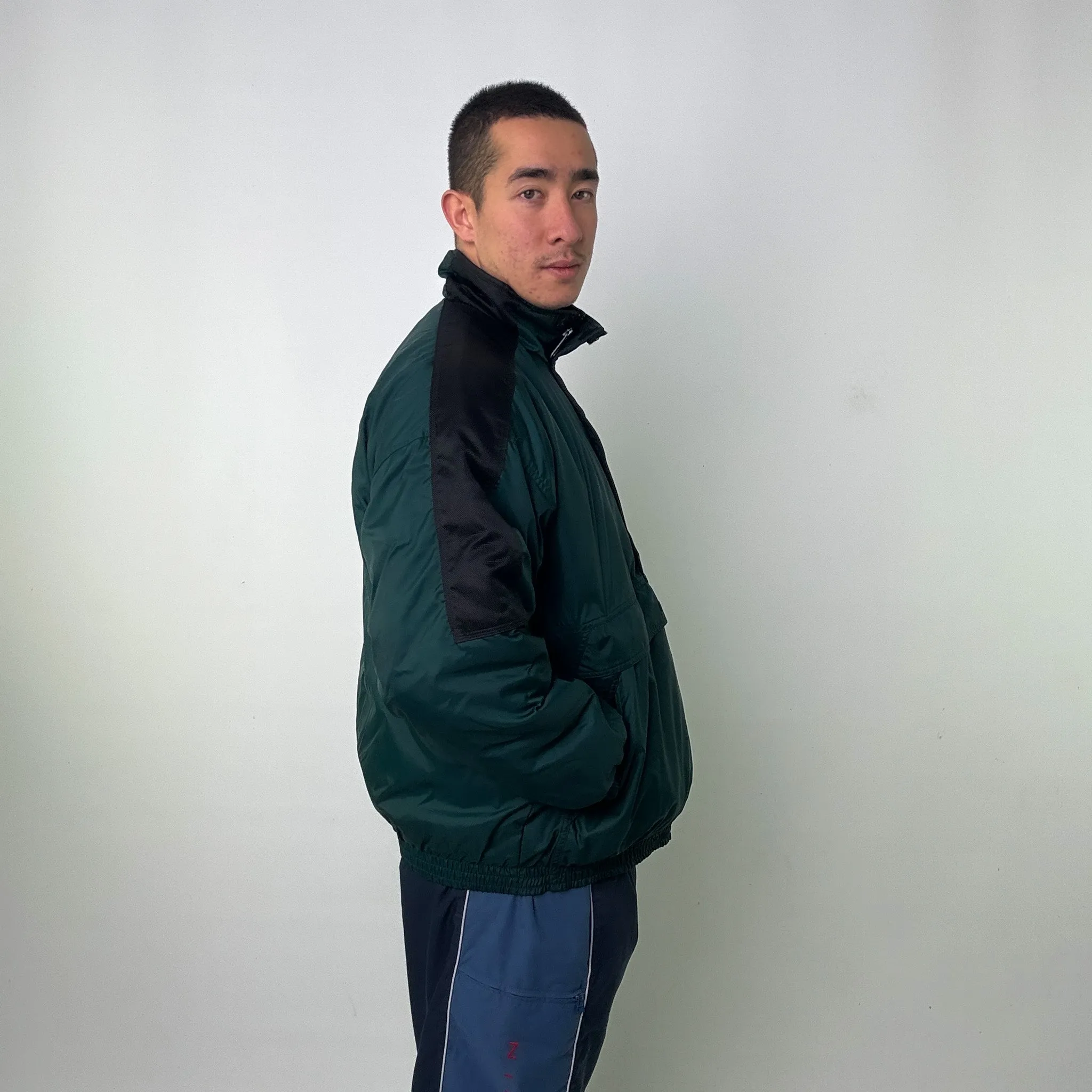 Green 90s NIKE Pullover Puffer Jacket Coat (L)