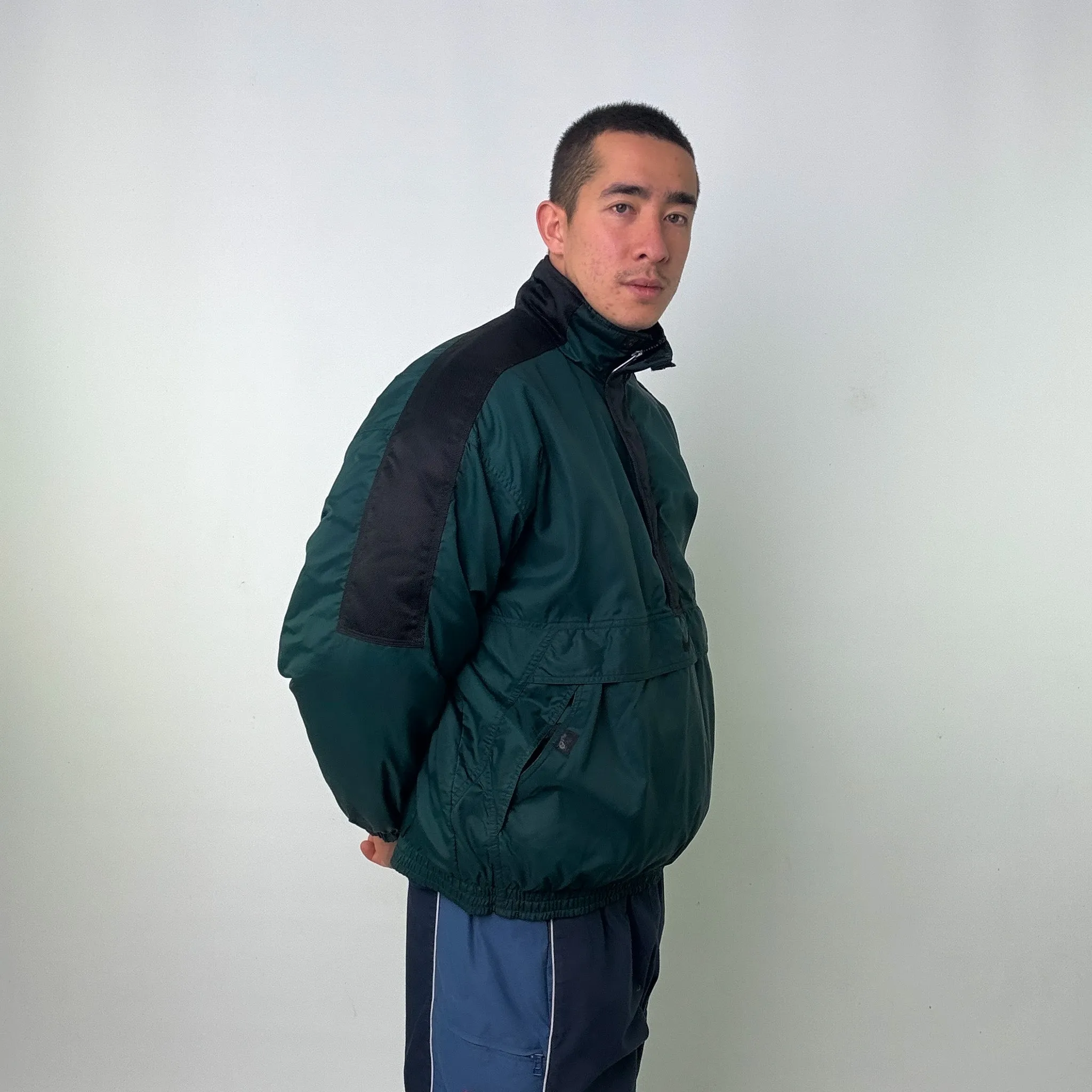 Green 90s NIKE Pullover Puffer Jacket Coat (L)