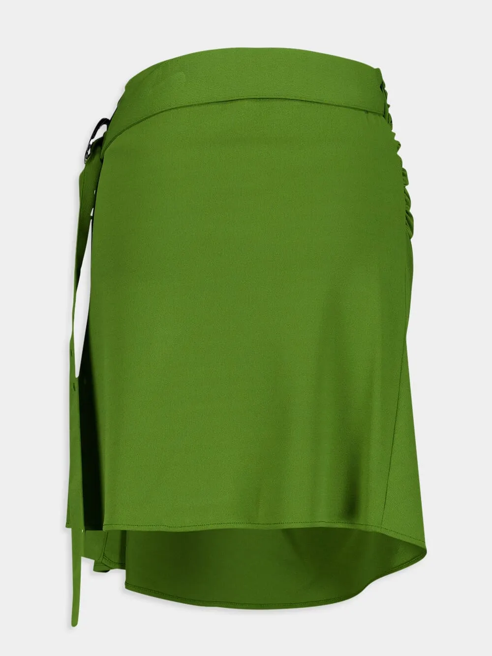 Green Draped Mini Skirt