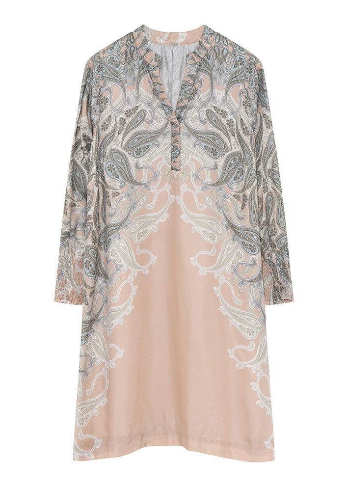 Gustav Costa knee dress 52512 Kjole - Beige w. Army Paisley