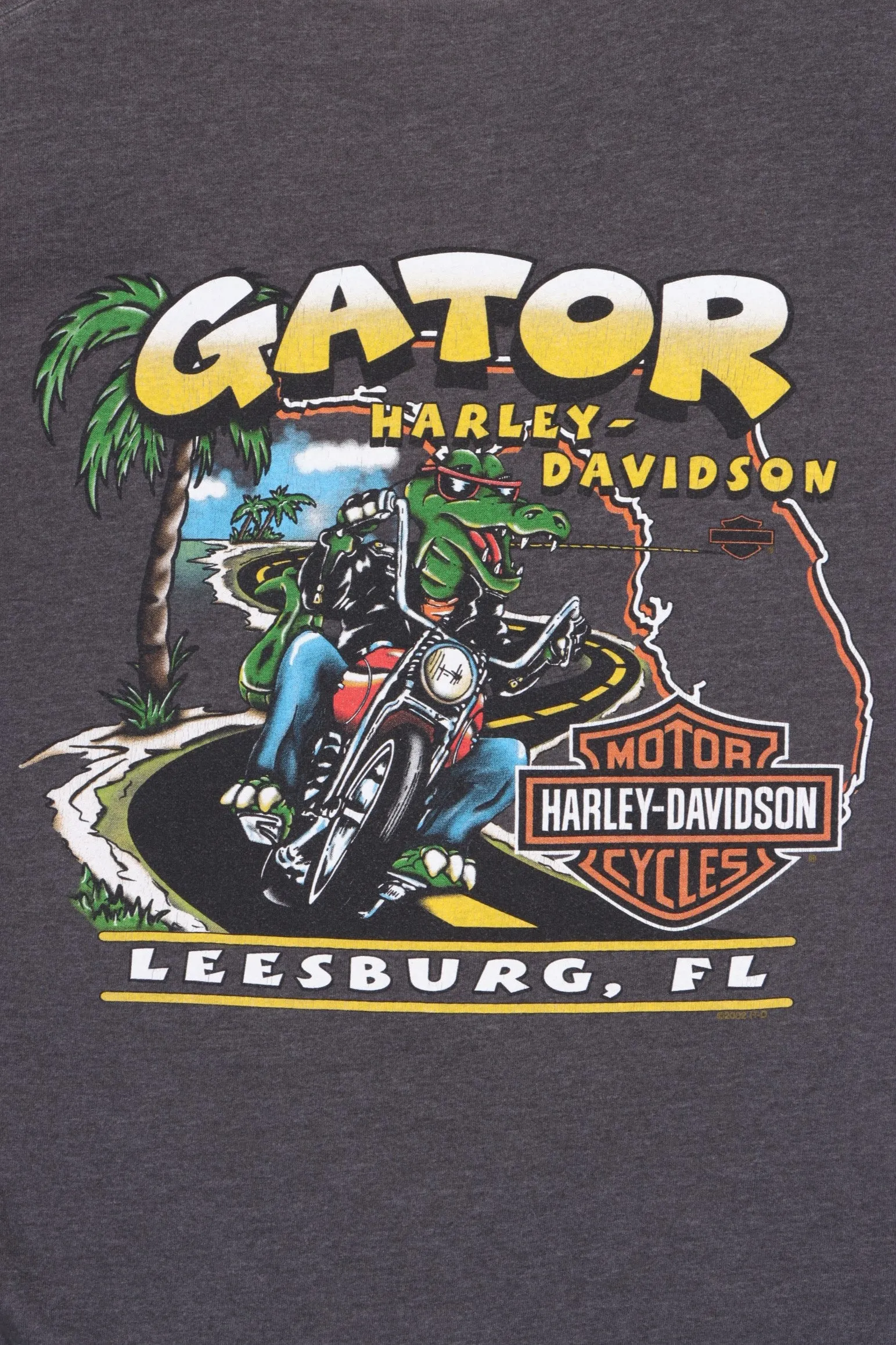 HARLEY DAVIDSON Bike Week Riding Gator Front Back T-Shirt USA Made (L)