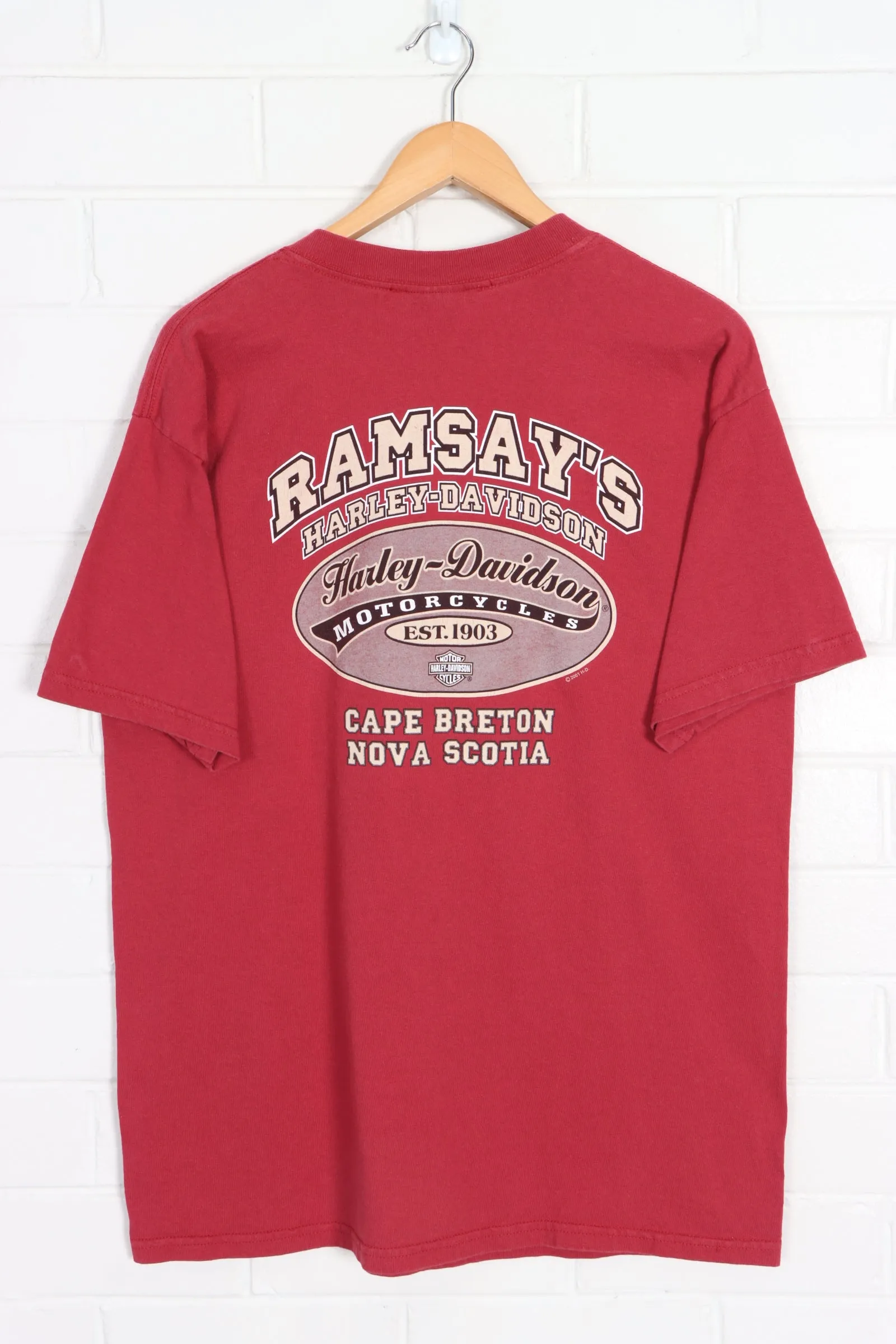 HARLEY DAVIDSON Ramsay's 100 Years T-Shirt Canada Made (M-L)