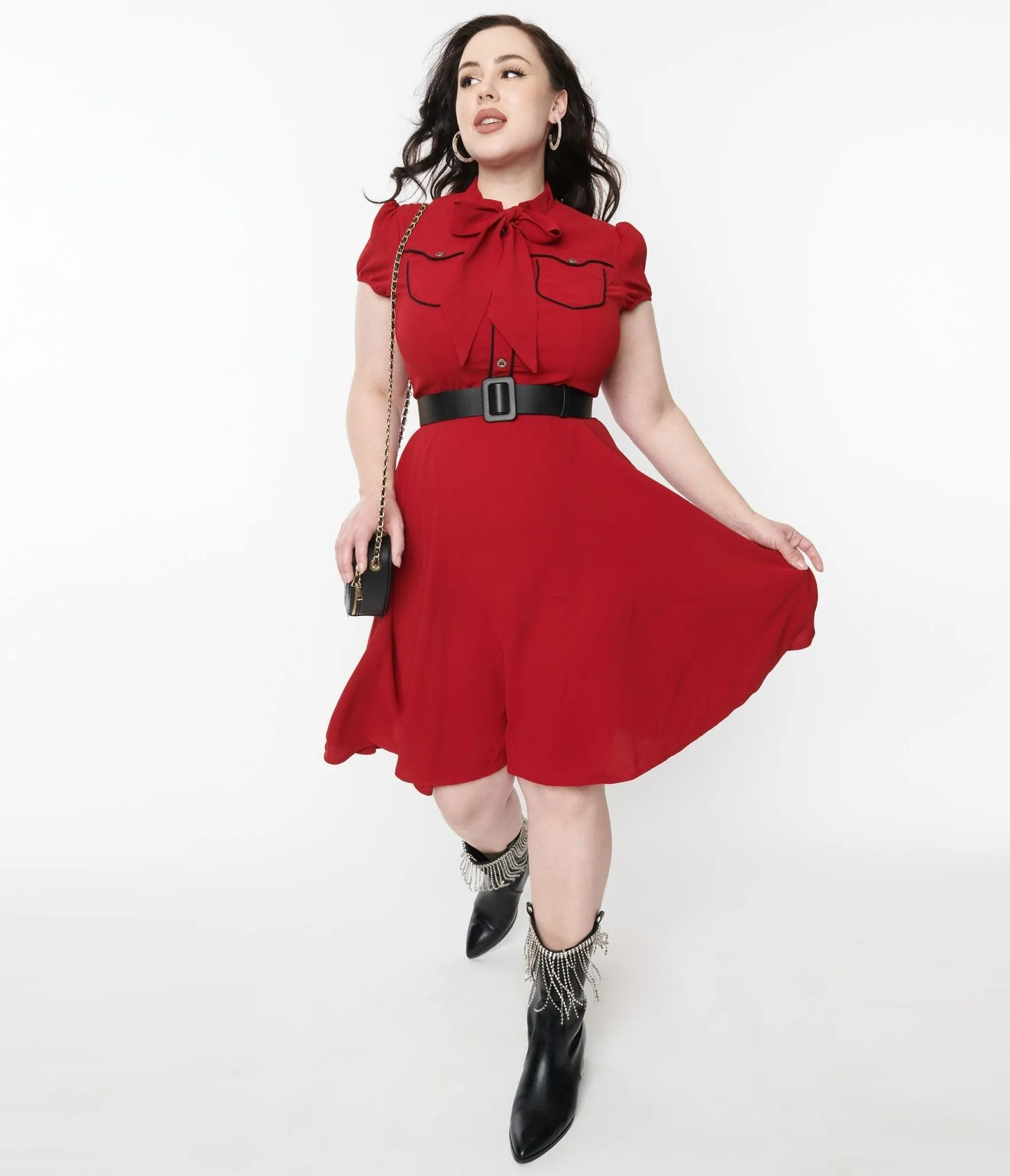 Hell Bunny Red Millie Fit & Flare Dress