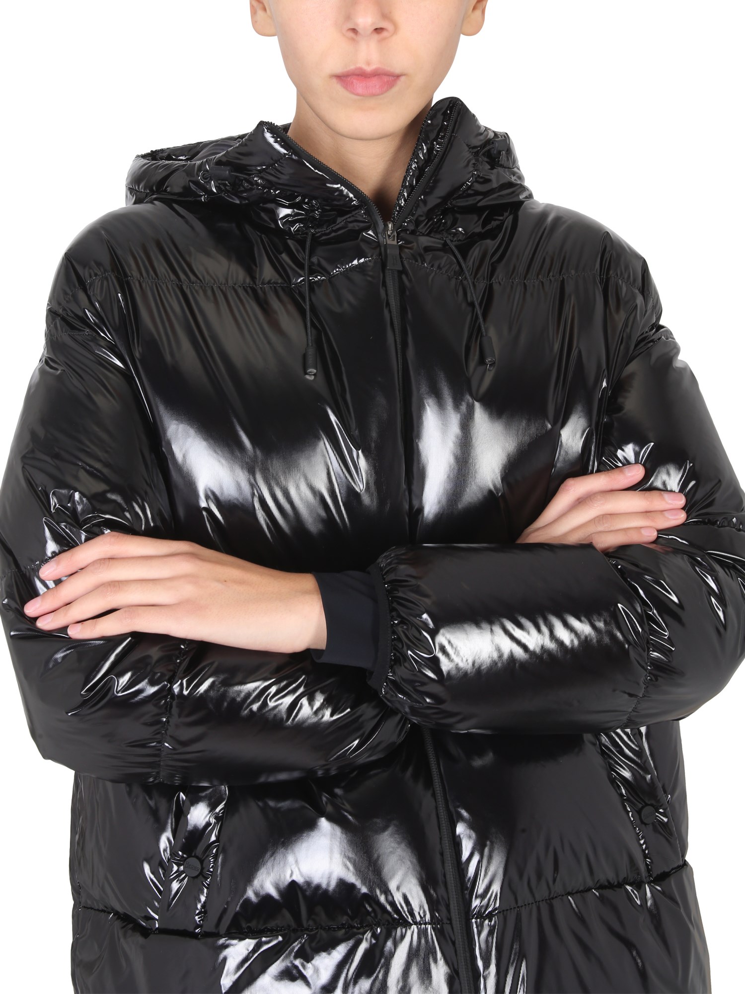 HERNO    NYLON DOWN JACKET WITH HOOD