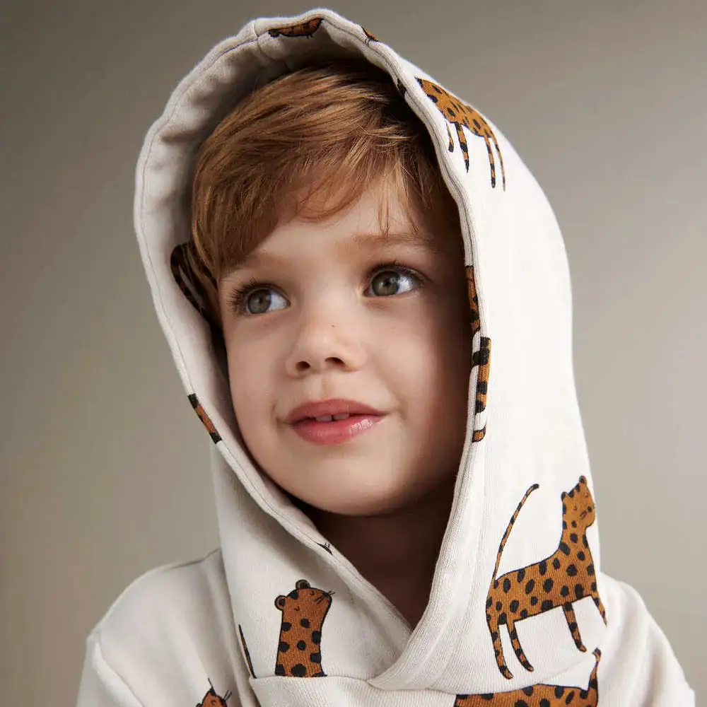 HILDUR HOODIE - Leopard Sandy