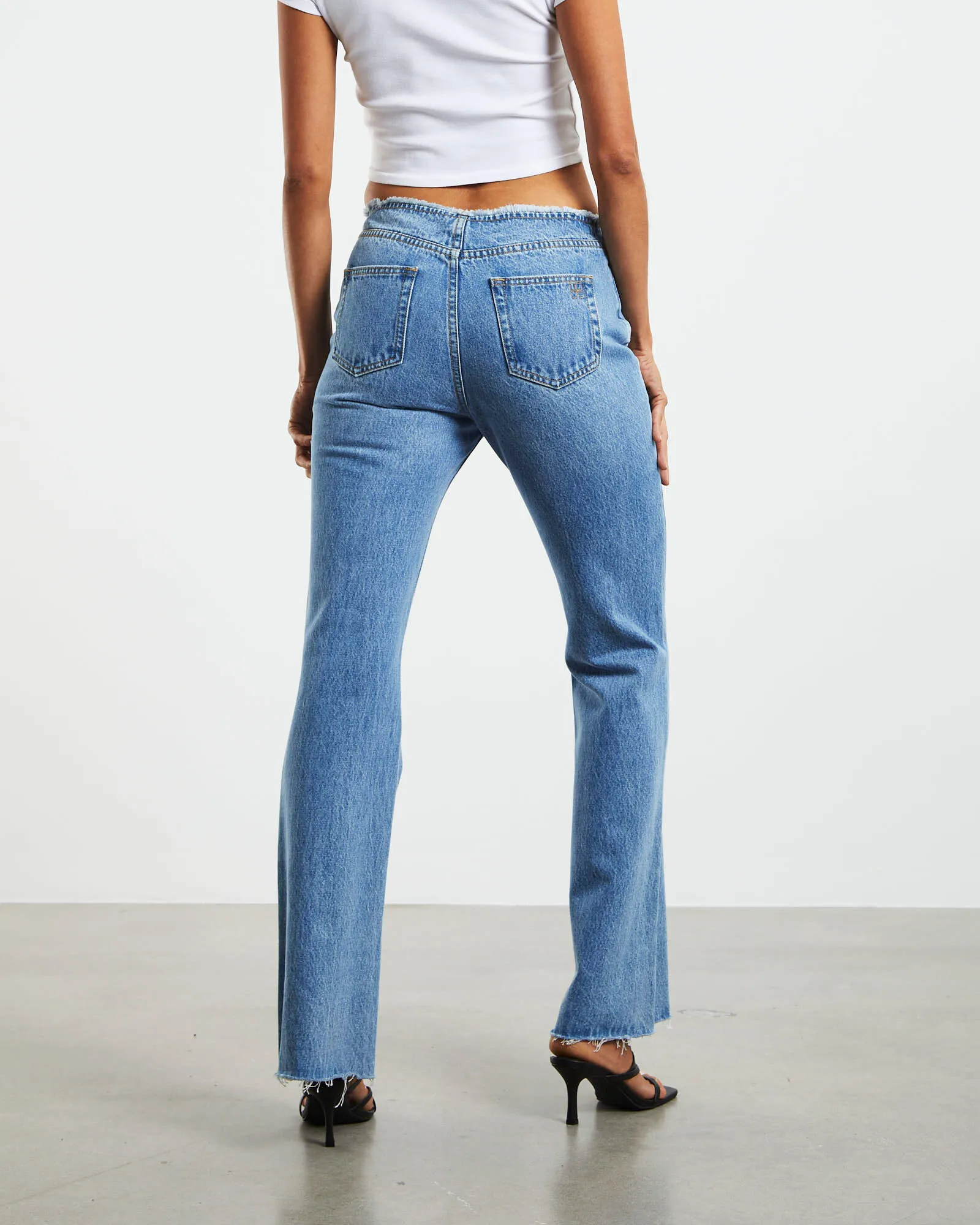 Insight Christina Low Rise Flare Jeans Hacker Blue